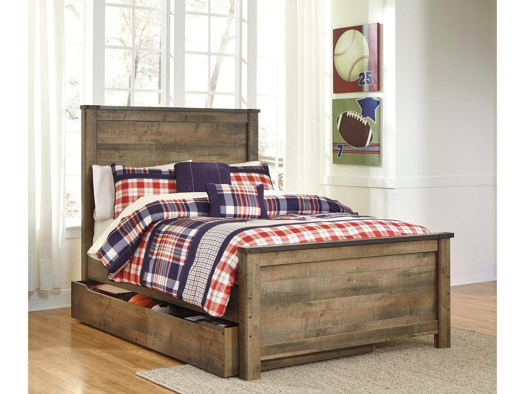 Trinell Full Panel Bed with 1 Large Storage Drawer - Ornate Home