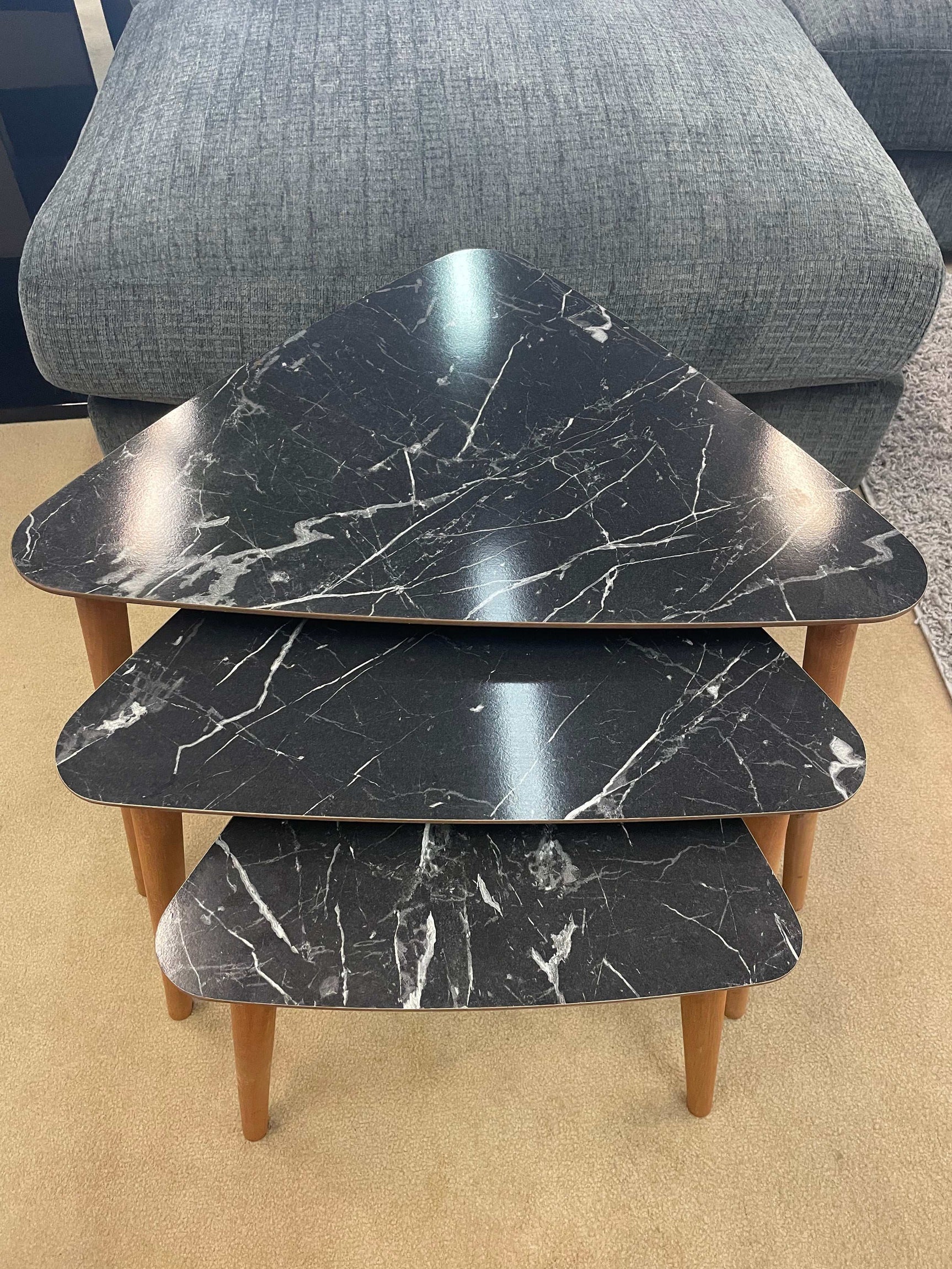 Trio Black Nesting Table (Set of 3) - Ornate Home