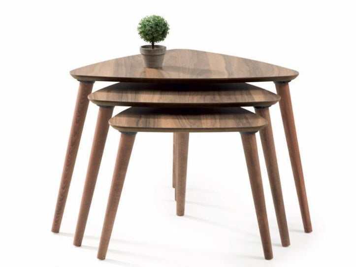 Trio Walnut Nesting Table (Set of 3) - Ornate Home