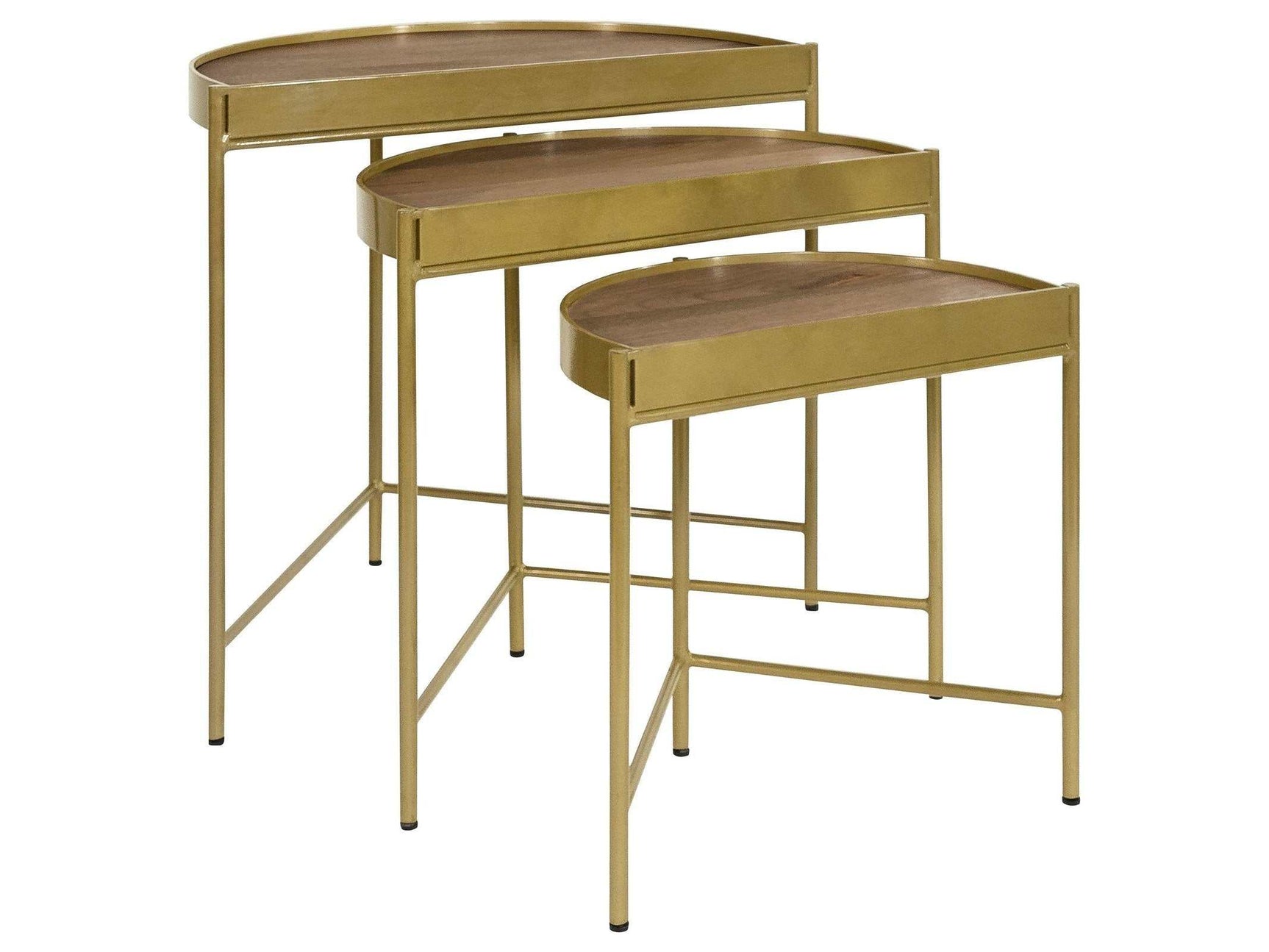 Tristen Brown / Gold 3 Pc Nesting Table - Ornate Home