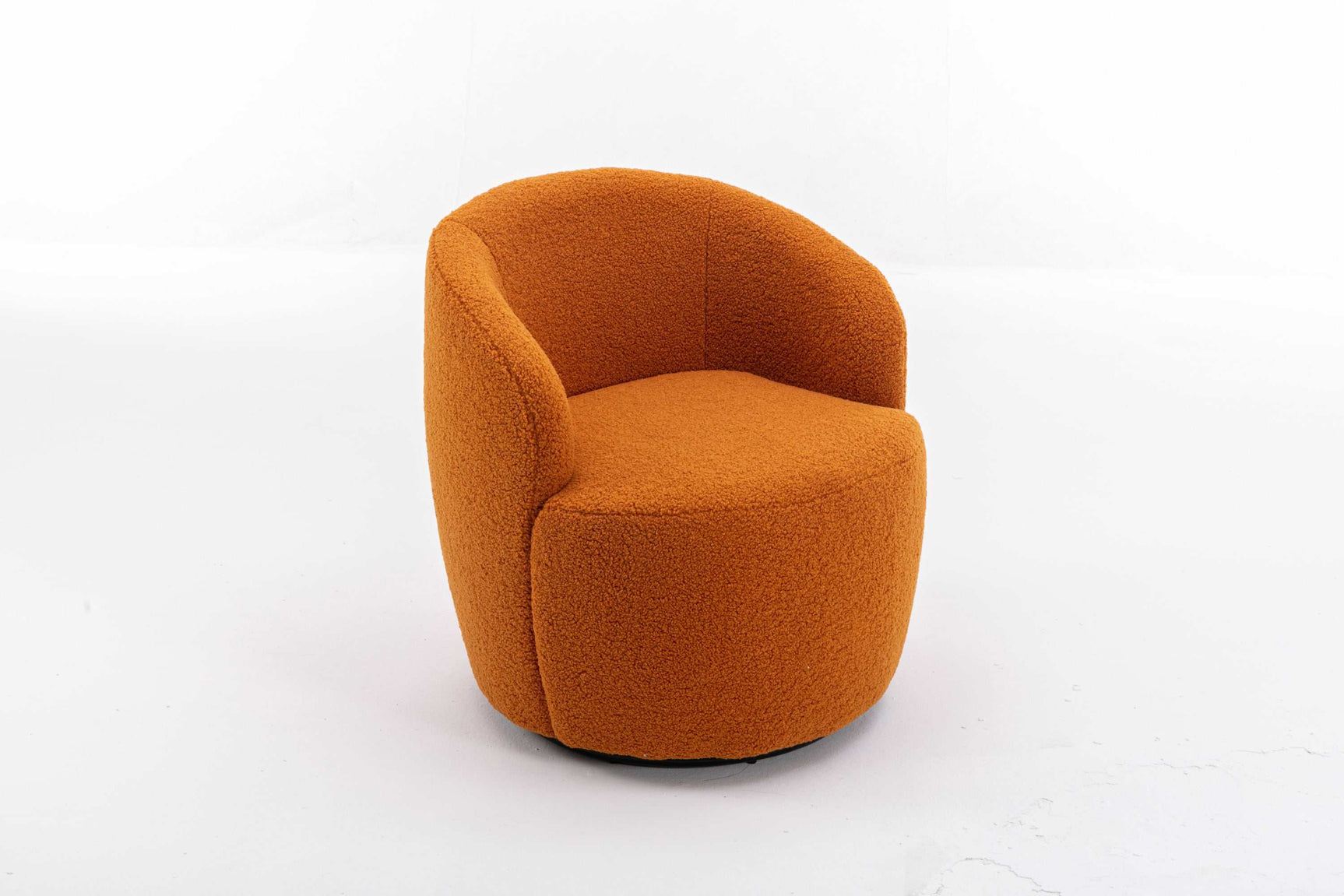 Tule Boucle Swivel Accent Armchair with Metal Ring Detail Caramel - Ornate Home