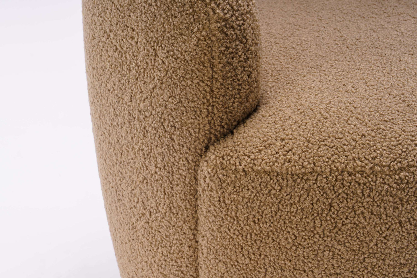 Tule Boucle Swivel Accent Armchair with Metal Ring Detail Coffee Brown - Ornate Home