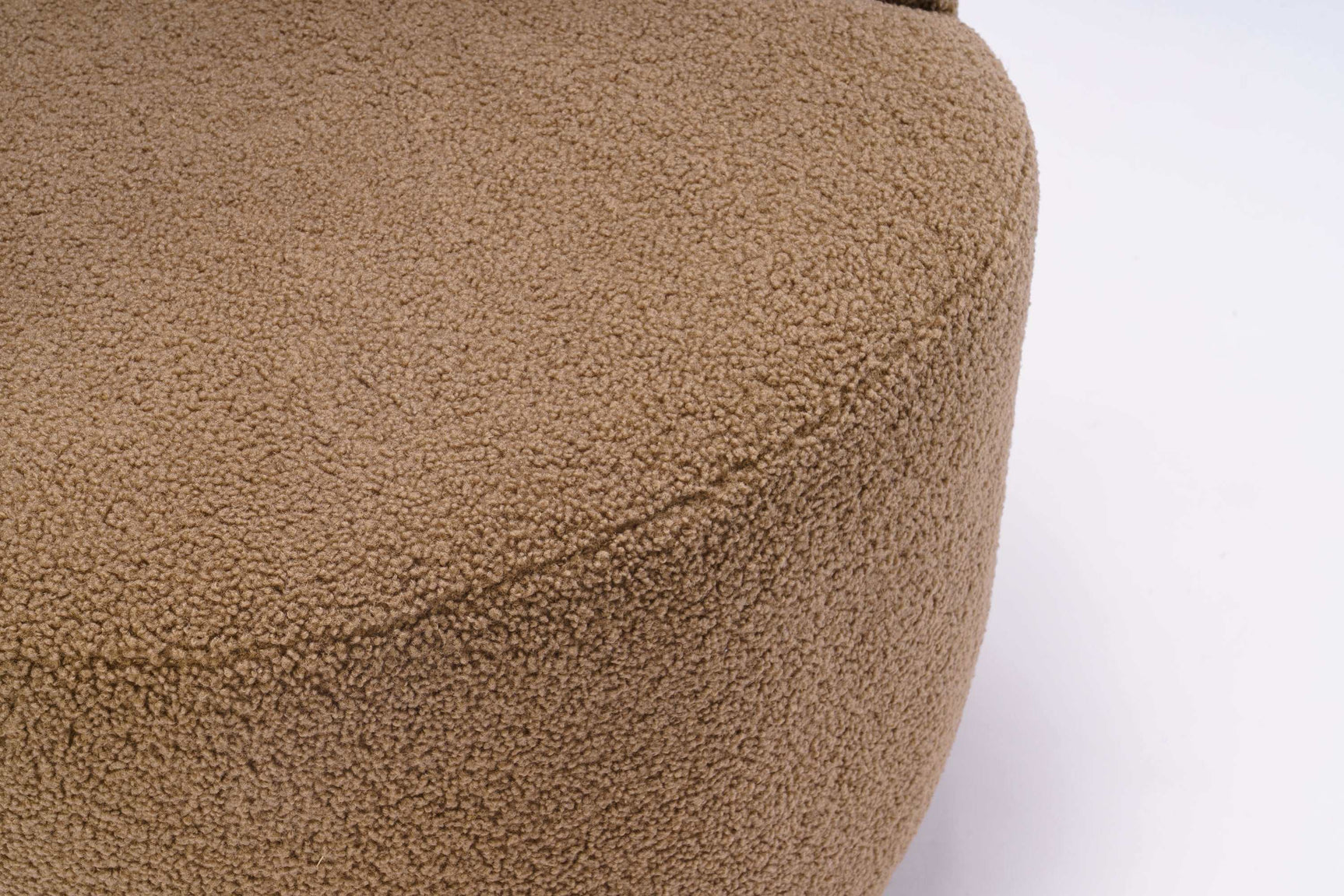 Tule Boucle Swivel Accent Armchair with Metal Ring Detail Coffee Brown - Ornate Home