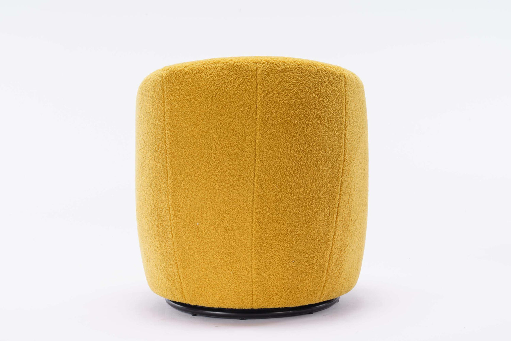 Tule Boucle Swivel Accent Armchair with Metal Ring Detail Yellow - Ornate Home