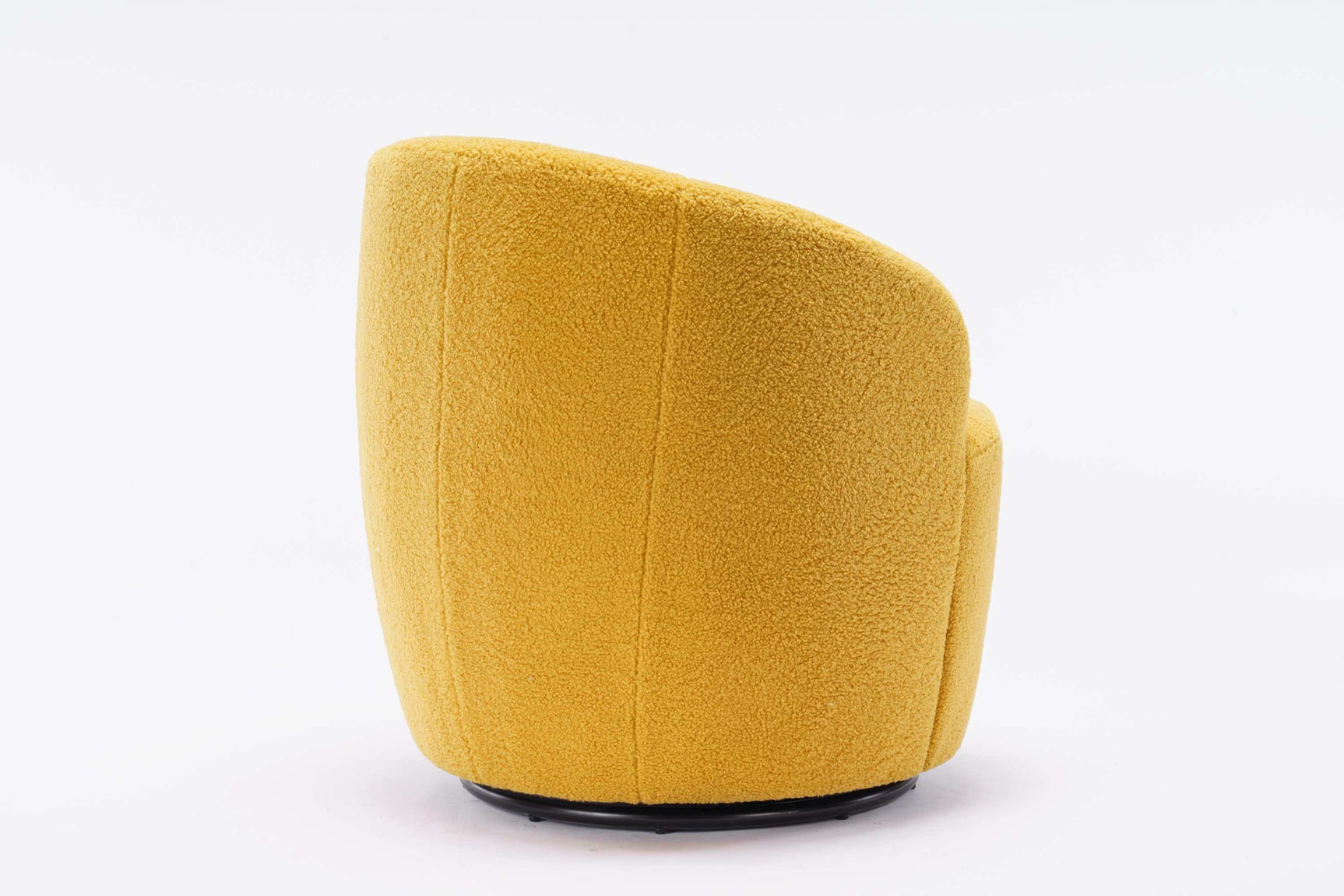 Tule Boucle Swivel Accent Armchair with Metal Ring Detail Yellow - Ornate Home