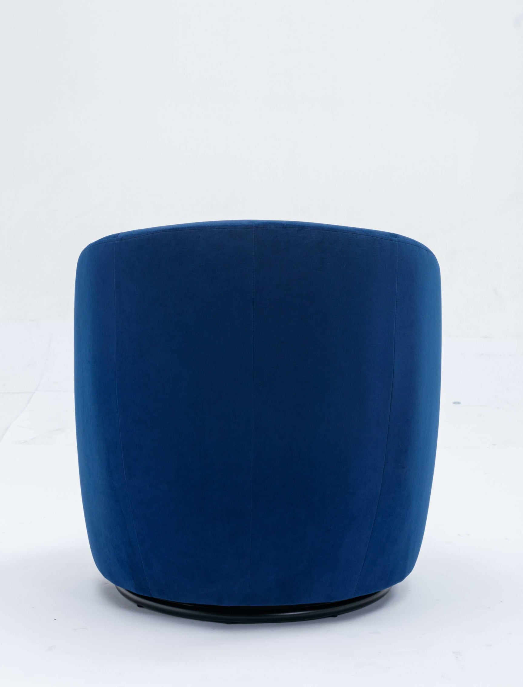 Tule Velvet Swivel Accent Armchair with Metal Ring Detail Blue - Ornate Home