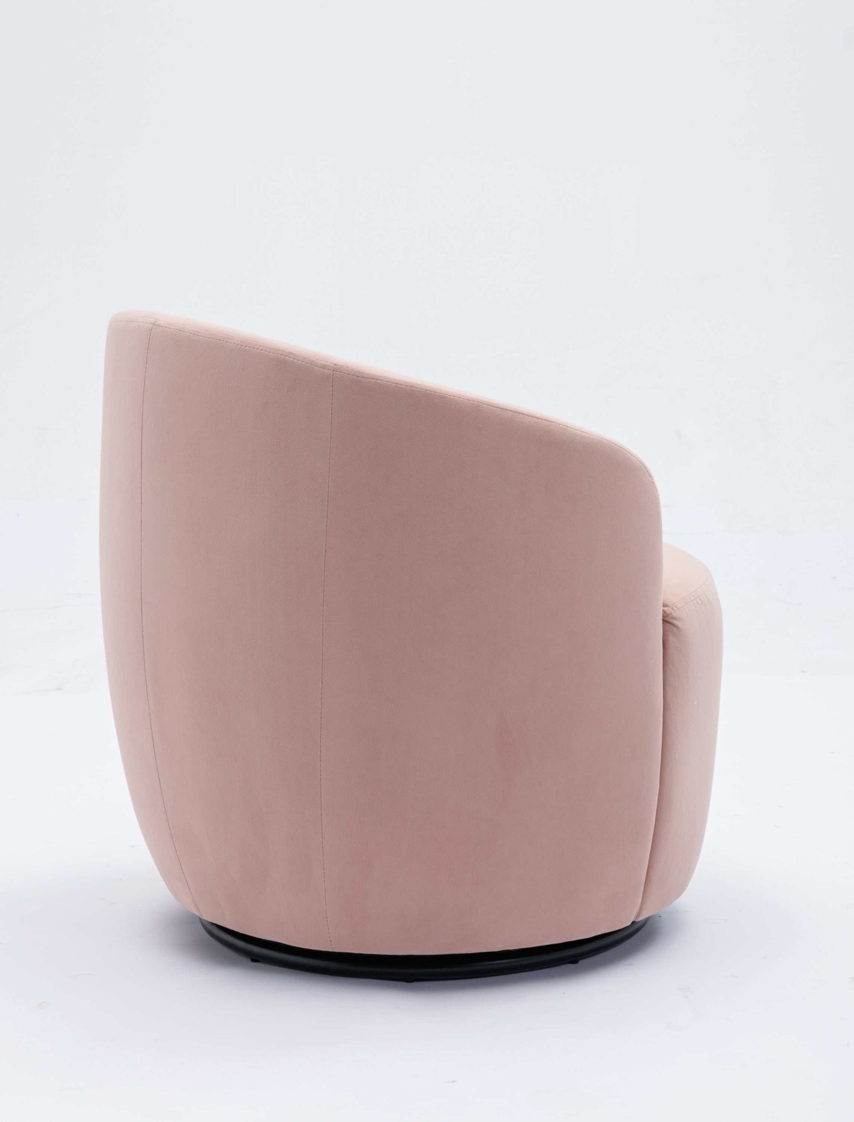 Tule Velvet Swivel Accent Armchair with Metal Ring Detail Pink - Ornate Home