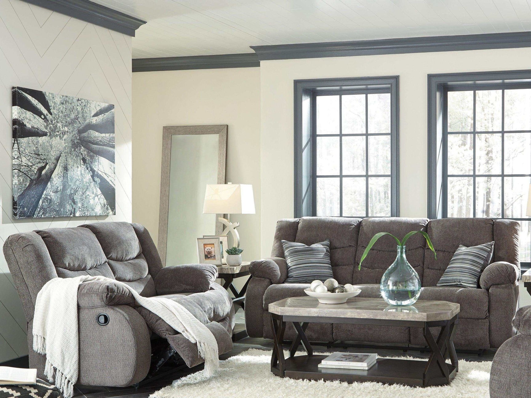 Tulen Gray Manual Reclining Sofa & Loveseat - Ornate Home