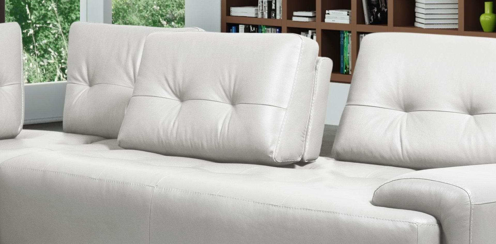 Turano Pearl White Leather Sectional Sofa - Ornate Home
