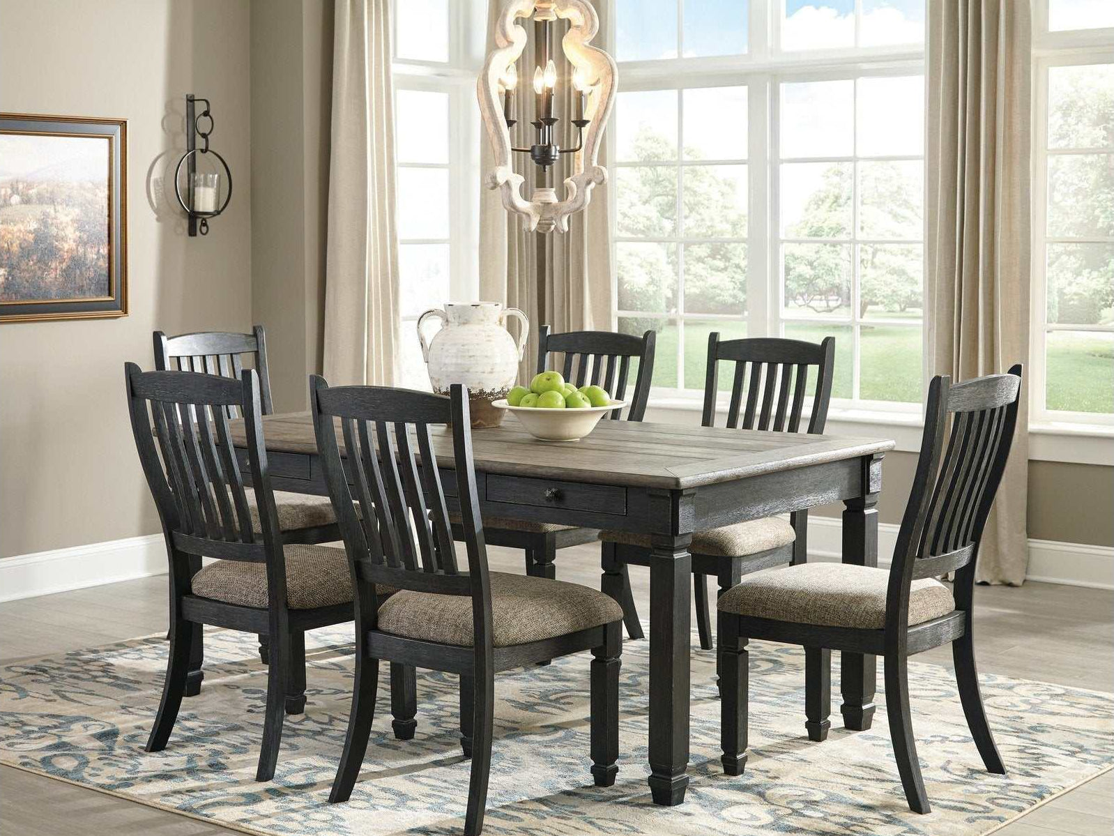 Tyler Creek Black & Gray Dining Room Set / 7pc - Ornate Home