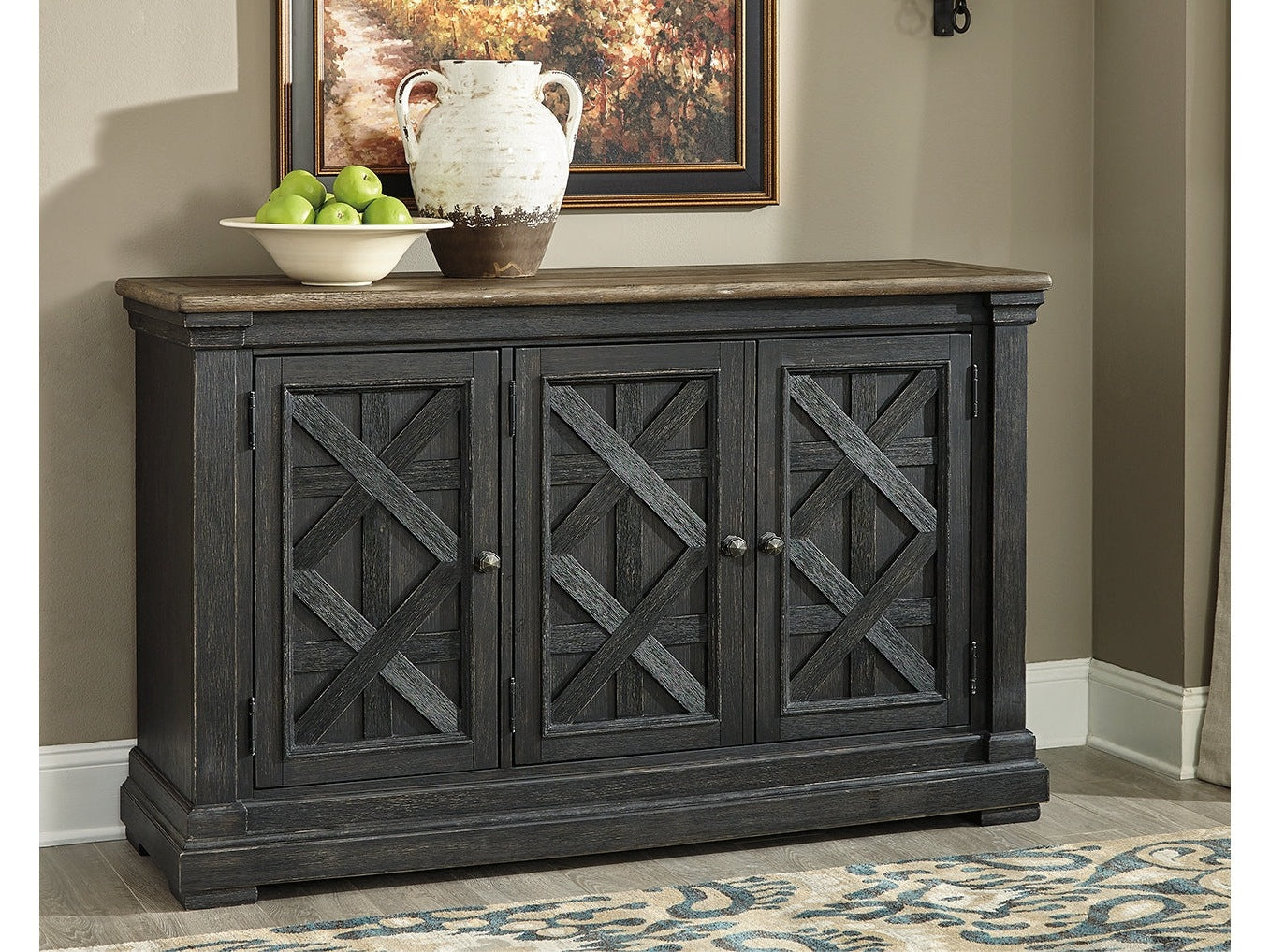 Tyler Creek Color: Black/Gray Dining Server - Ornate Home