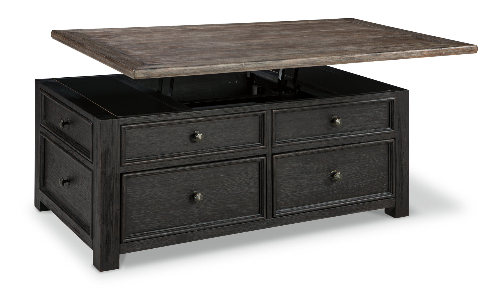 Tyler Creek Grayish Brown/Black Lift Top Coffee Table - Ornate Home
