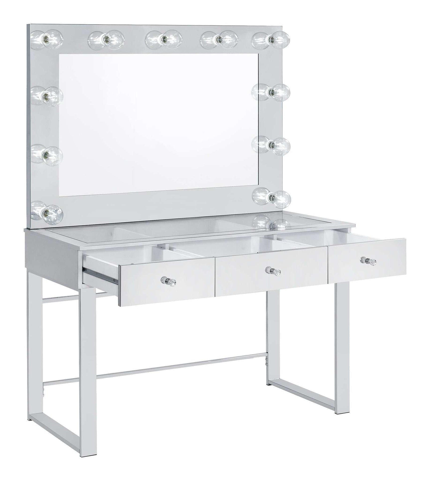 Umbridge Chrome Vanity Table & Mirror - Ornate Home