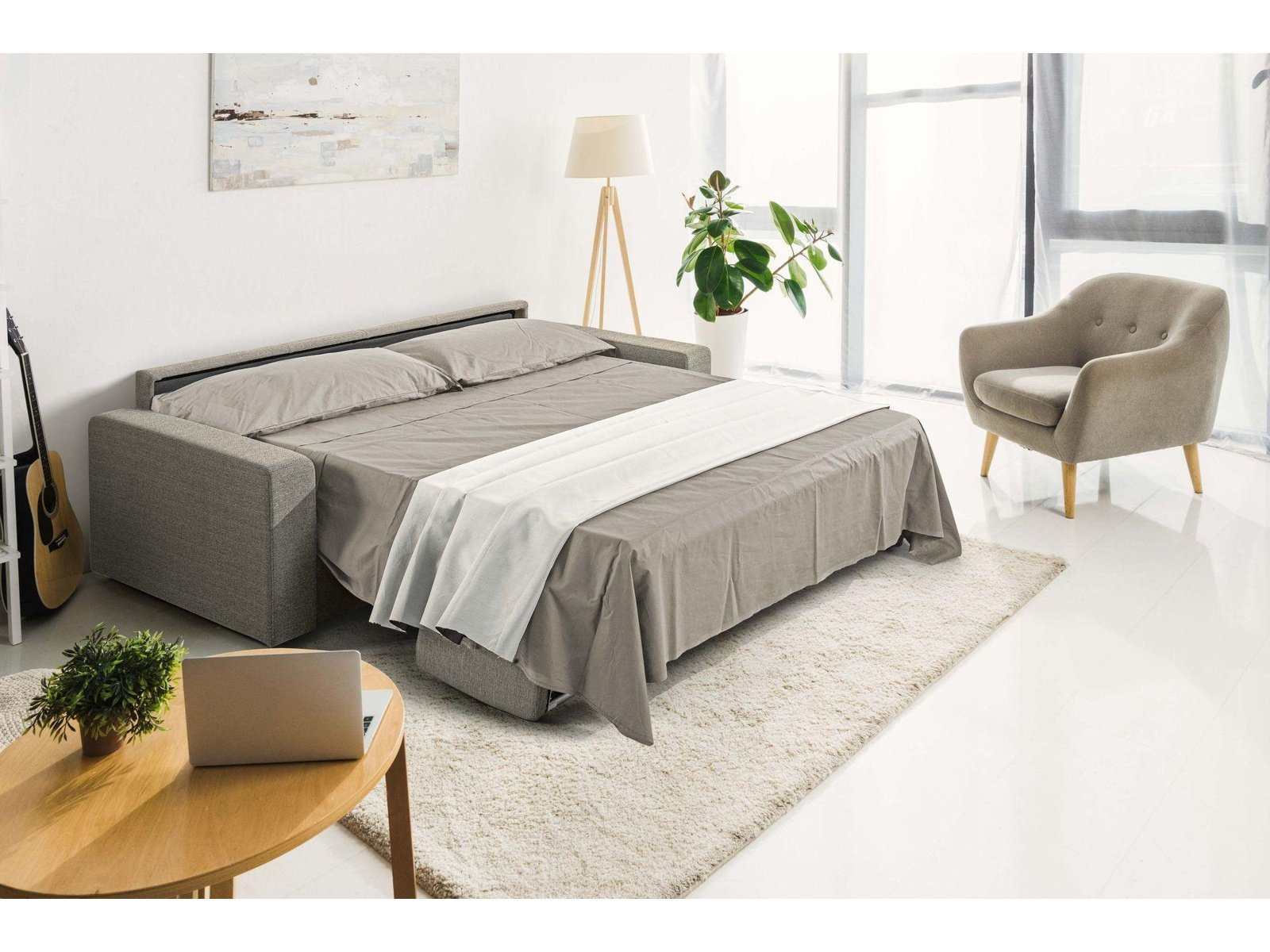 Urrita Gray Fabric Sofa Bed w/ Full Size Mattress - Ornate Home