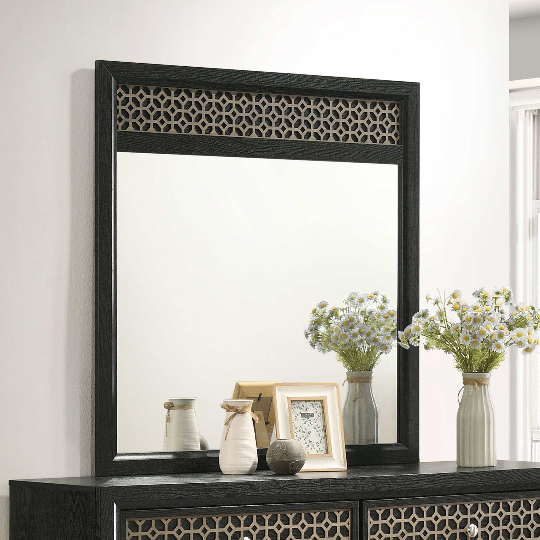 Valencia Black Dresser Mirror - Ornate Home