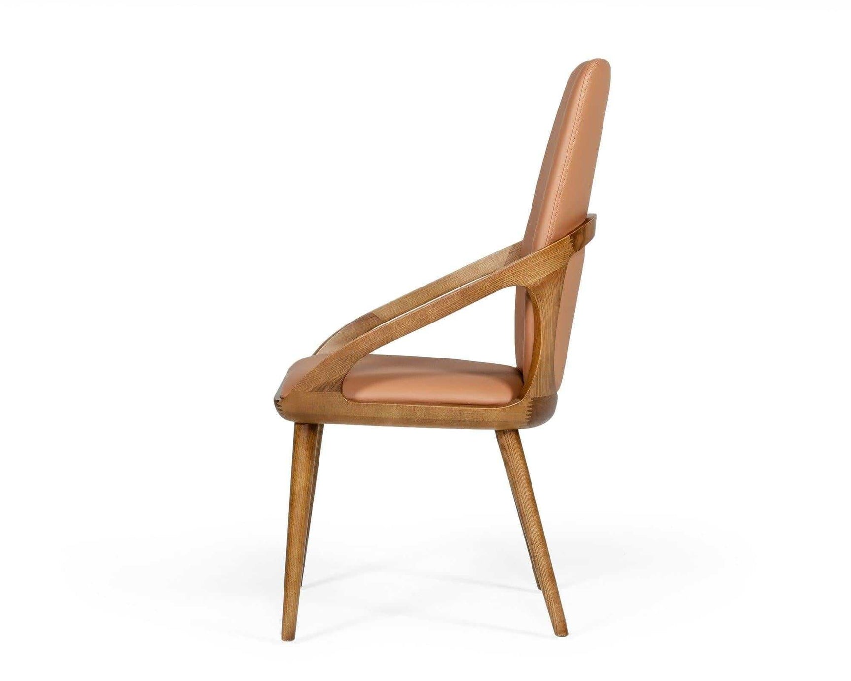 Valier Walnut & Brown Leatherette Dining Chair (Set of 2) - Ornate Home