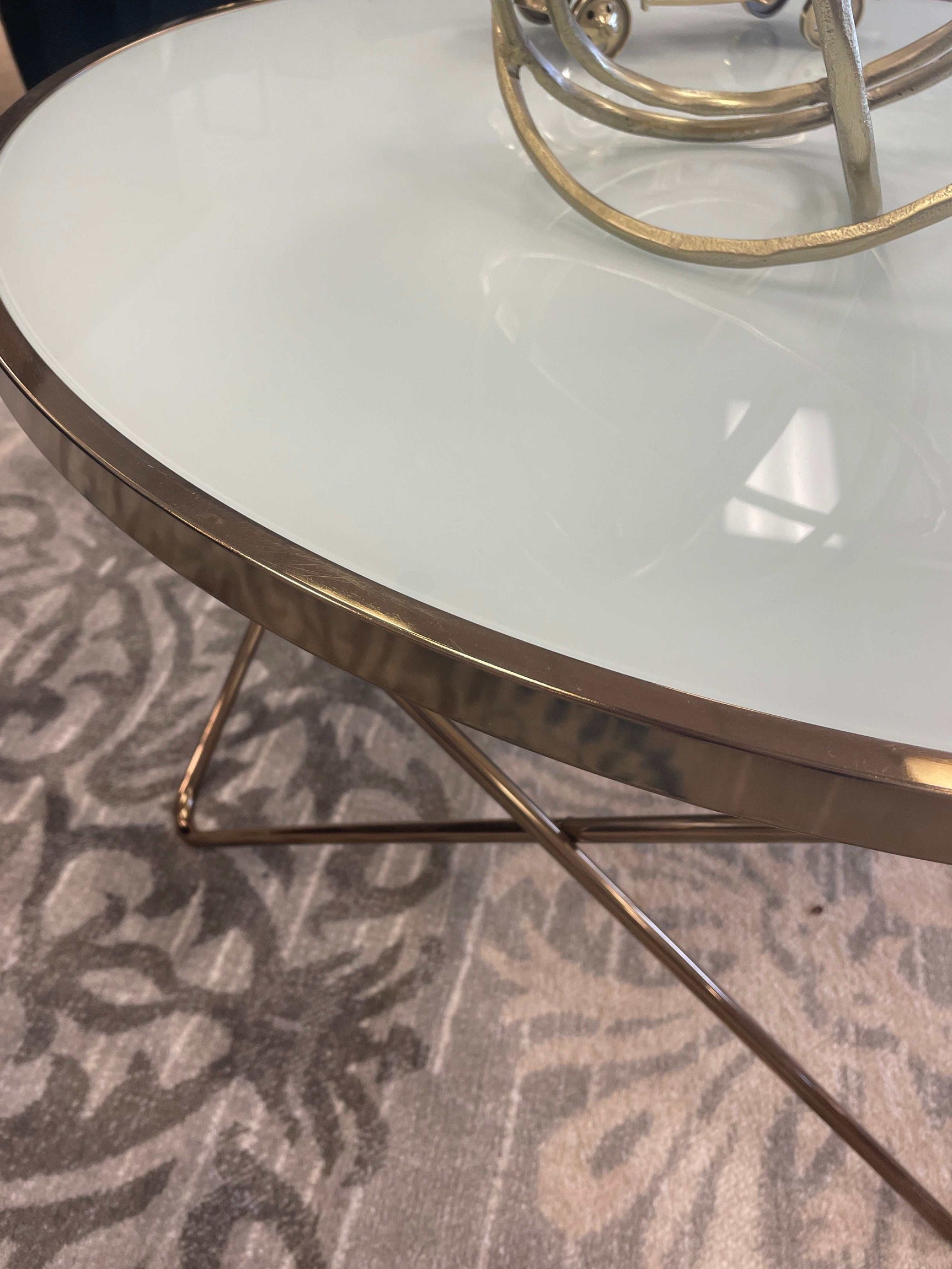 Valora Champagne & Frosted Glass Coffee Table - Ornate Home