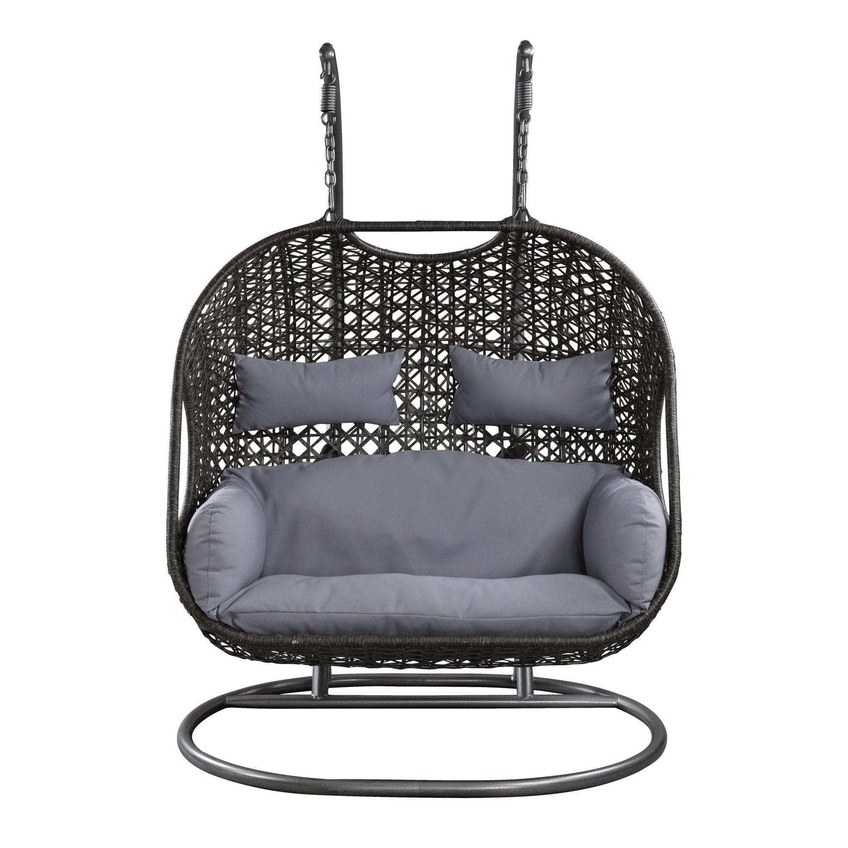 Vasant Gray & Black Patio Swing Chair w/ Stand - Ornate Home