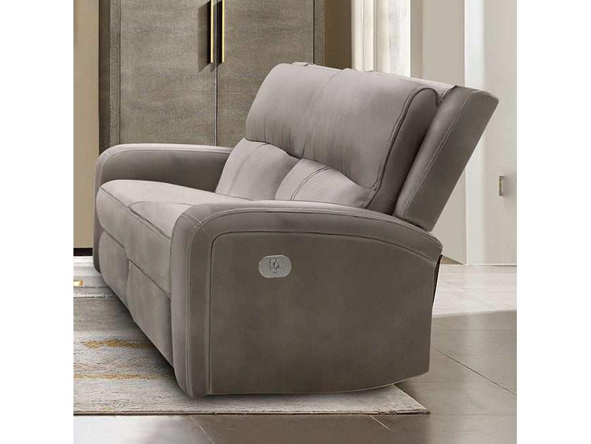 Vasilios Taupe Leatherette Power Loveseat - Ornate Home