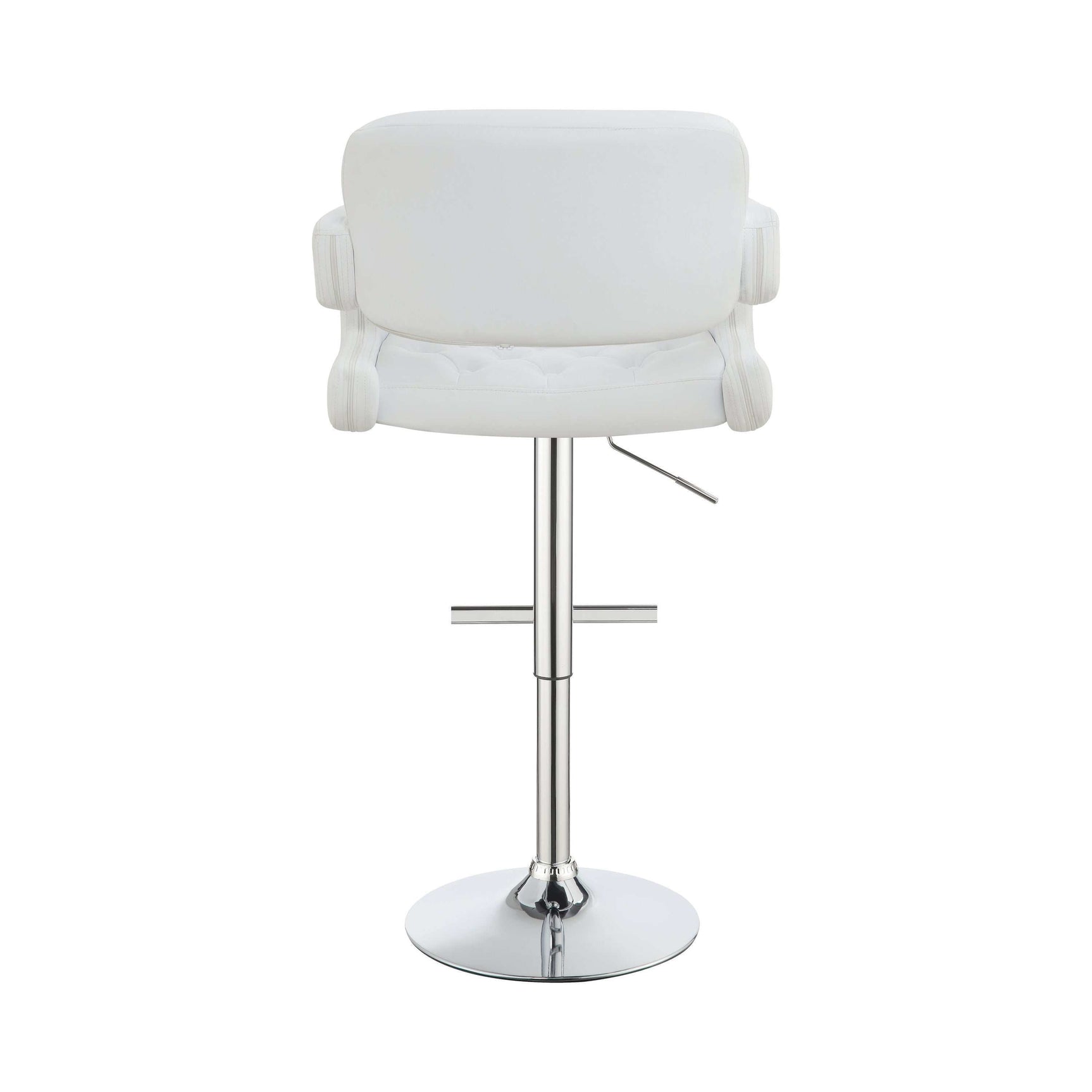 Veer White & Chrome 29″ Adjustable Height Bar Stool - Ornate Home