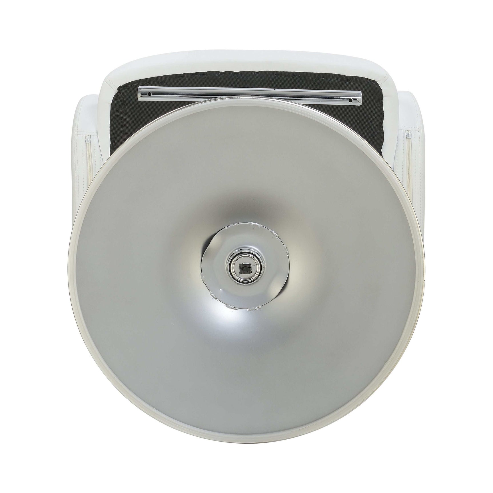 Veer White & Chrome 29″ Adjustable Height Bar Stool - Ornate Home