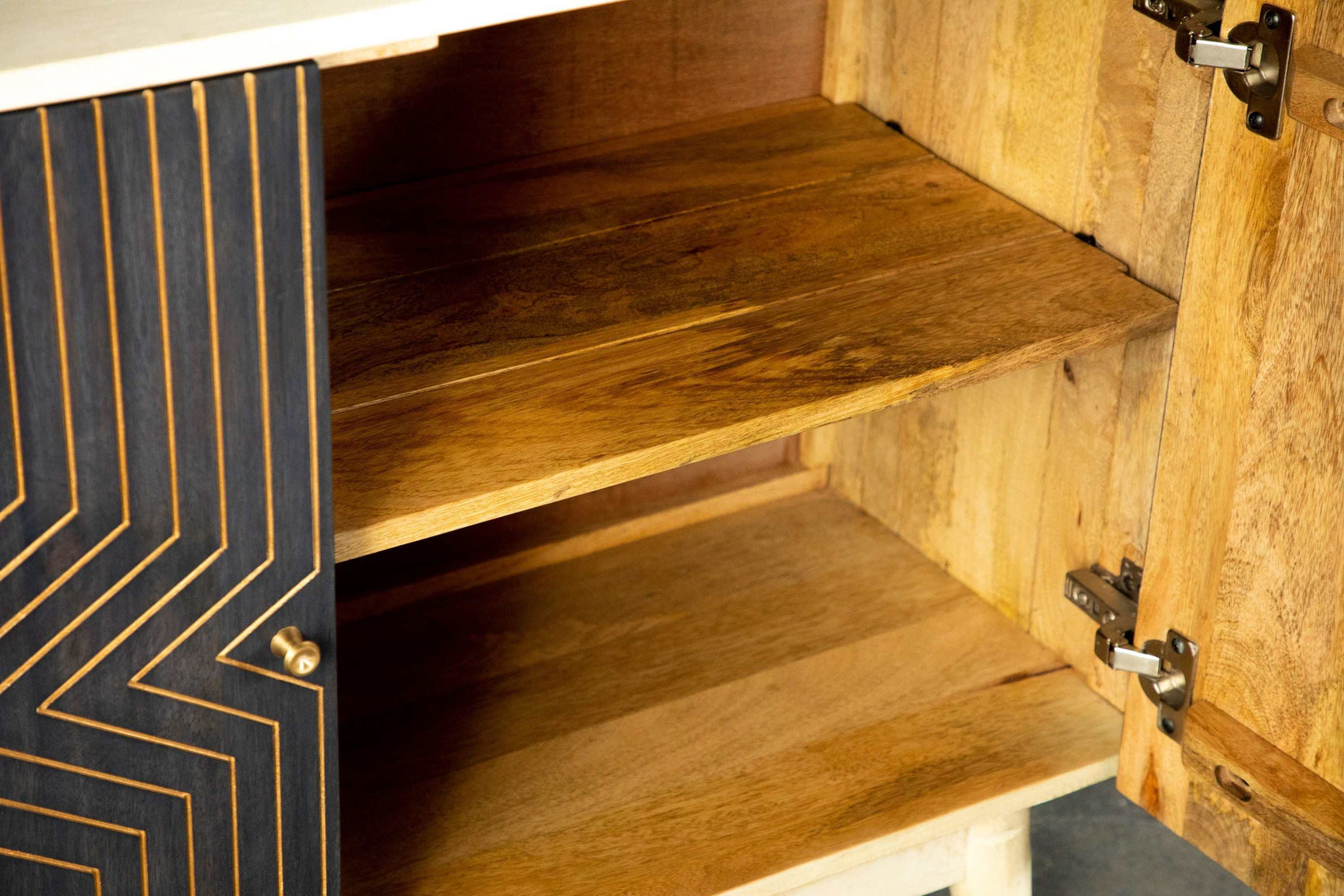 Velm White Washed & Black Accent Cabinet - Ornate Home