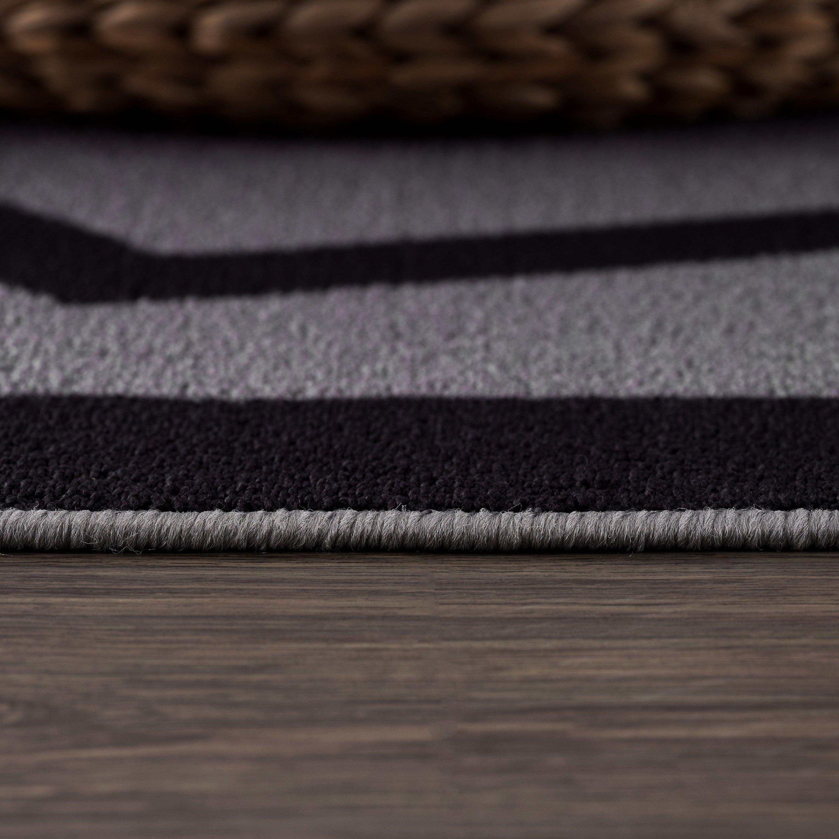 Ventura Black Geometric Indoor NonSlip Area Rugs - Ornate Home