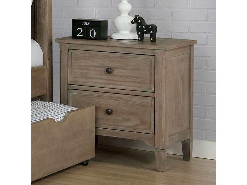 Vevey Wire-Brushed Warm Gray Nightstand - Ornate Home