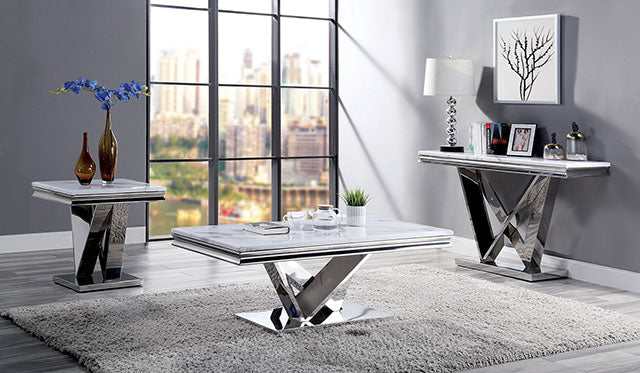 Villarsglane Chrome Coffee Table - Ornate Home