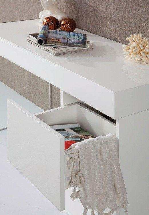 Volare White Floating Glass Vanity w/ Mirror - Ornate Home