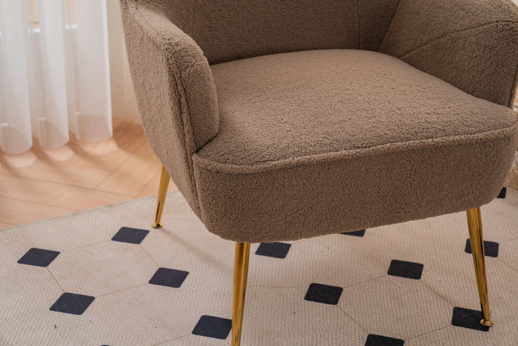 Volta Soft Brown Teddy Accent Chair - Ornate Home