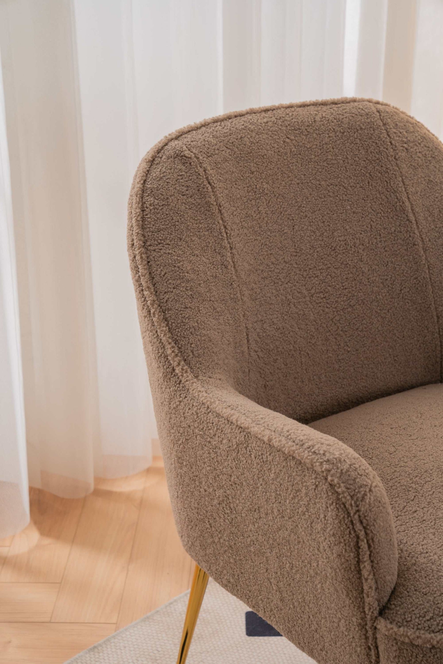 Volta Soft Brown Teddy Accent Chair - Ornate Home