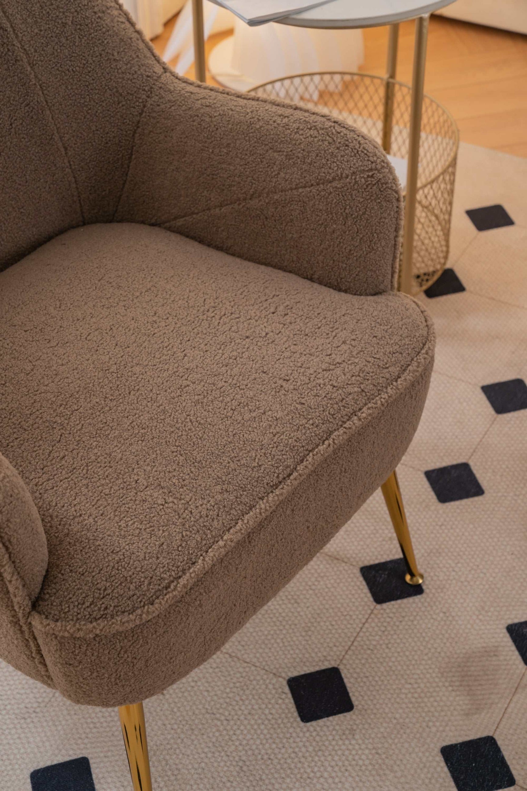 Volta Soft Brown Teddy Accent Chair - Ornate Home