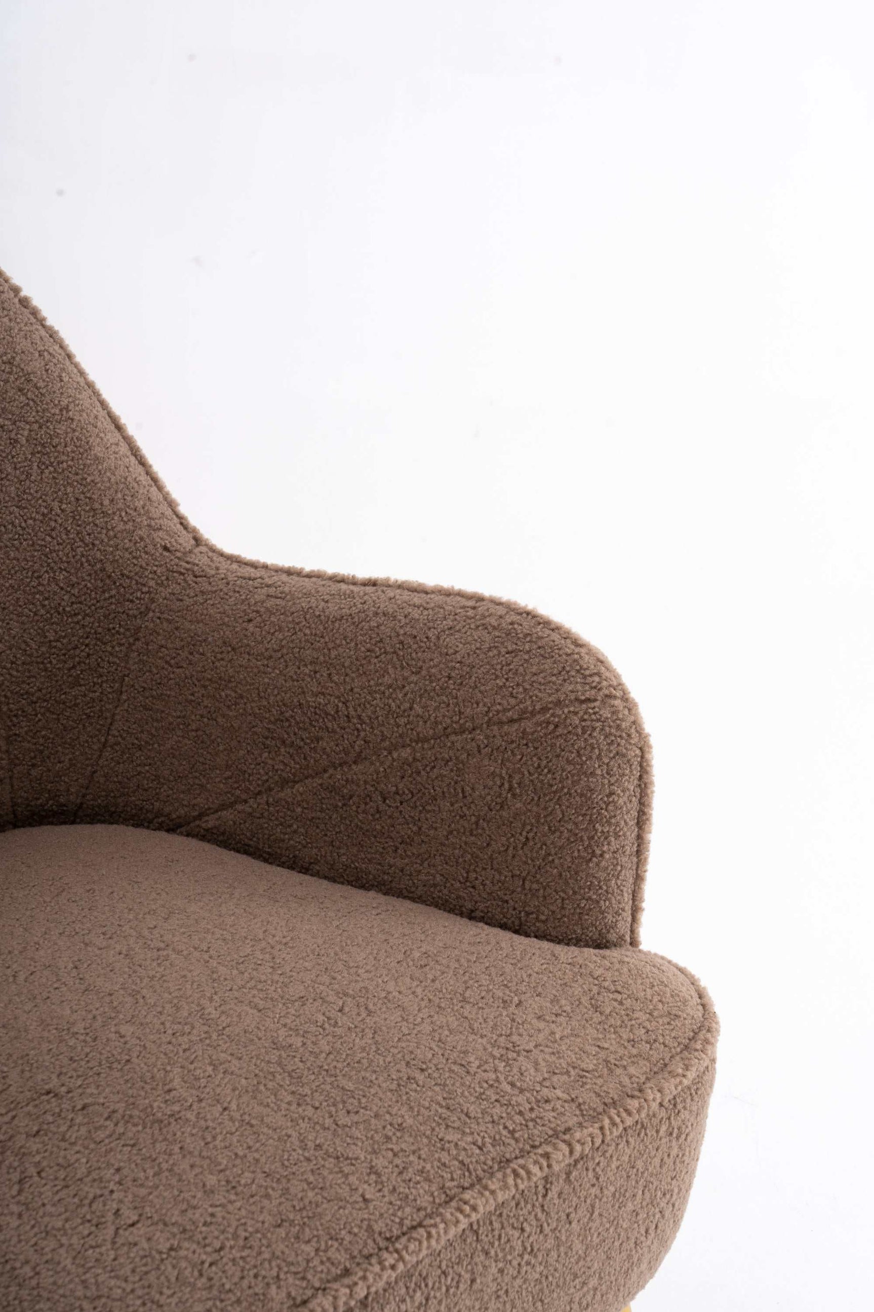 Volta Soft Brown Teddy Accent Chair - Ornate Home