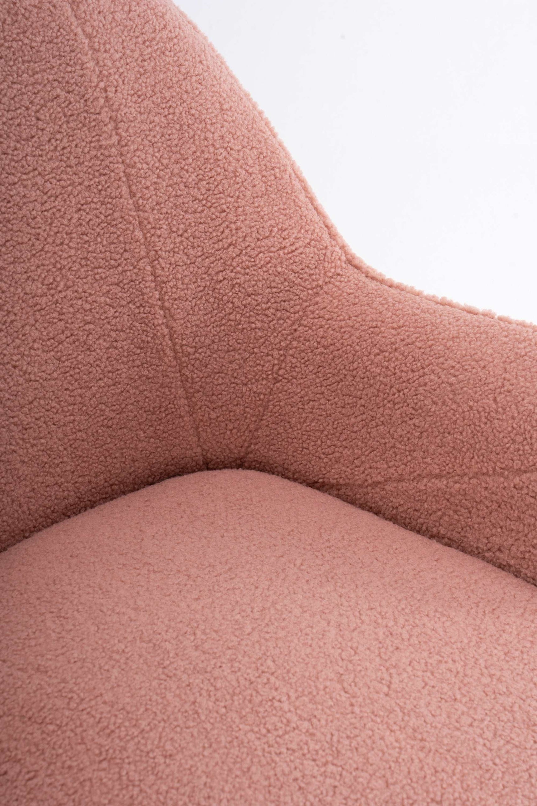 Volta Soft Pink Teddy Accent Chair - Ornate Home