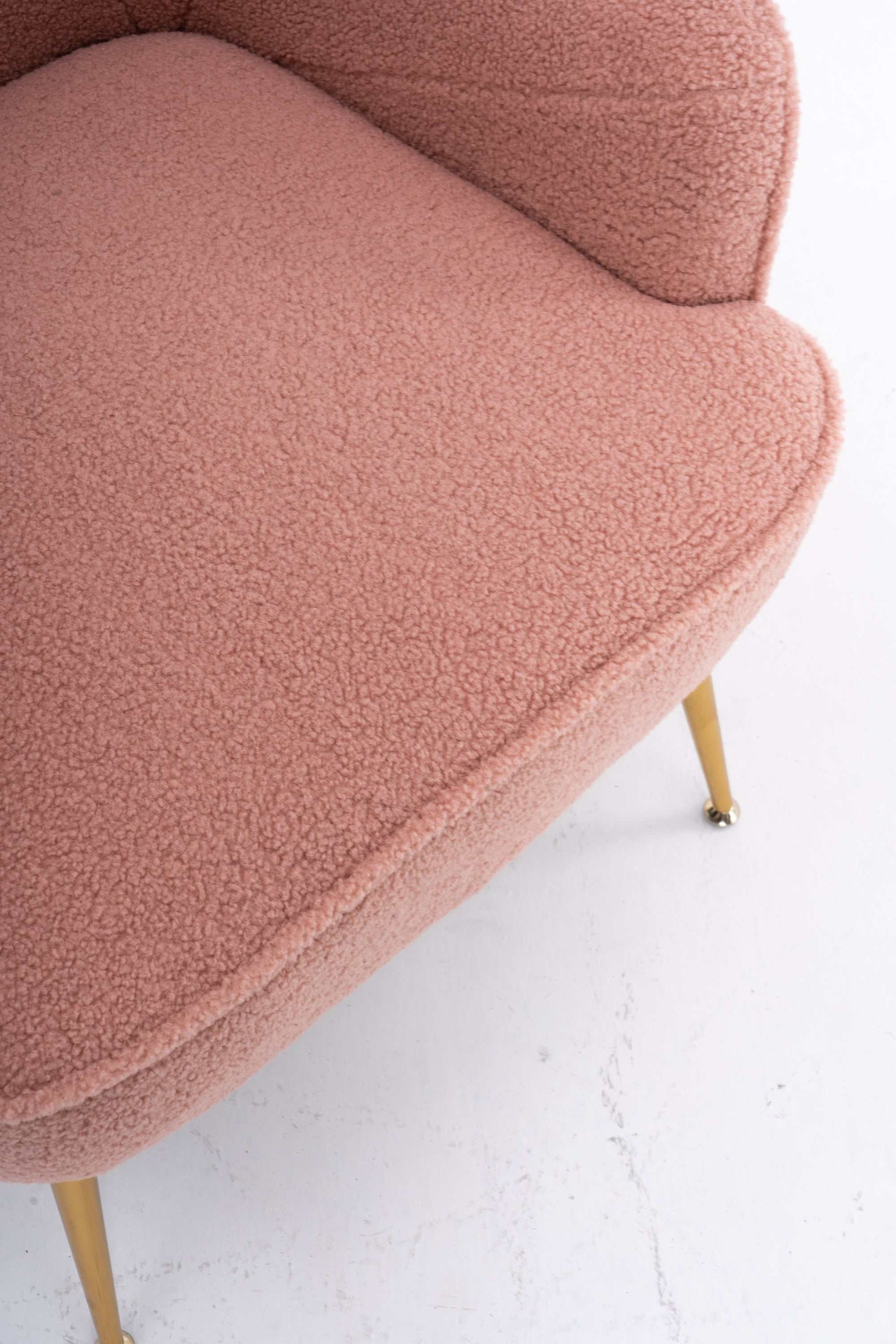 Volta Soft Pink Teddy Accent Chair - Ornate Home