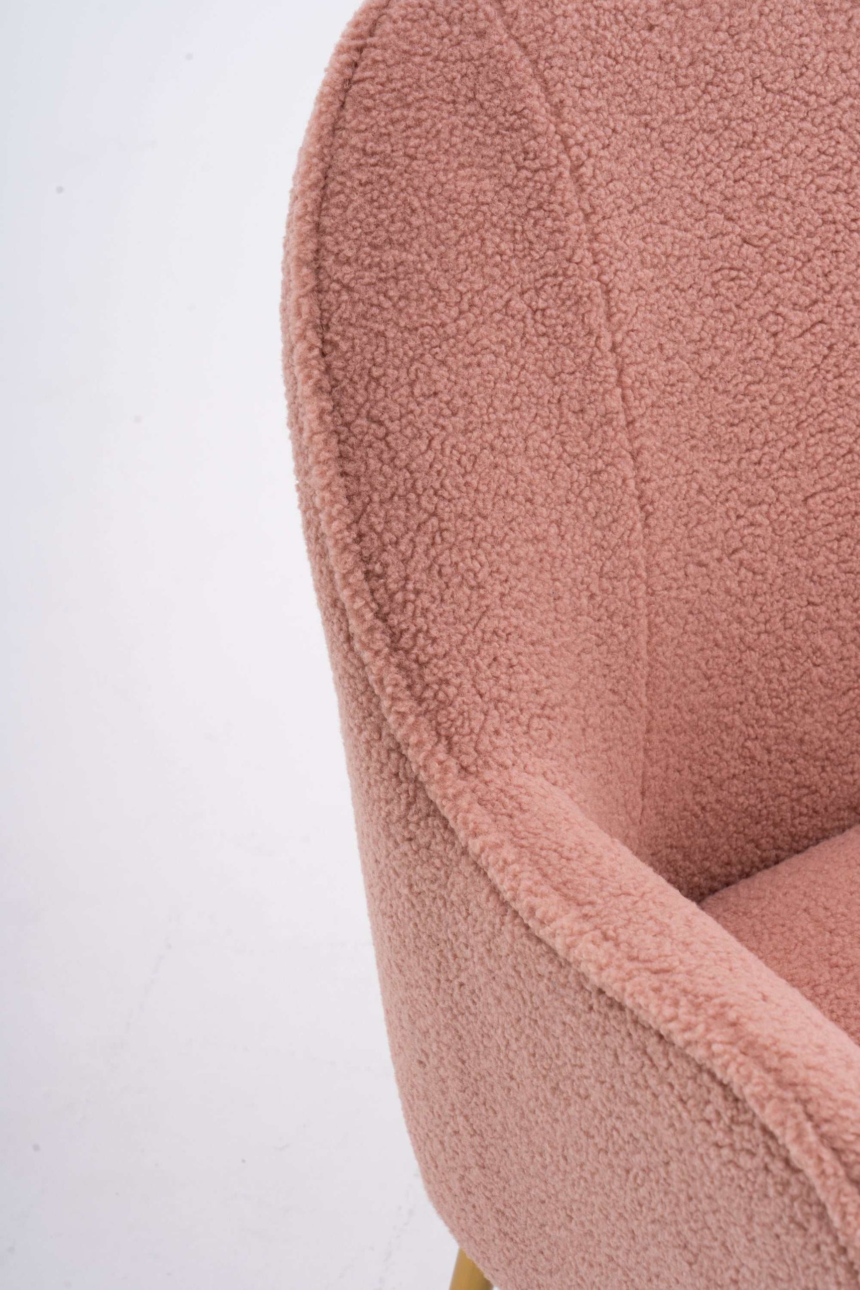 Volta Soft Pink Teddy Accent Chair - Ornate Home