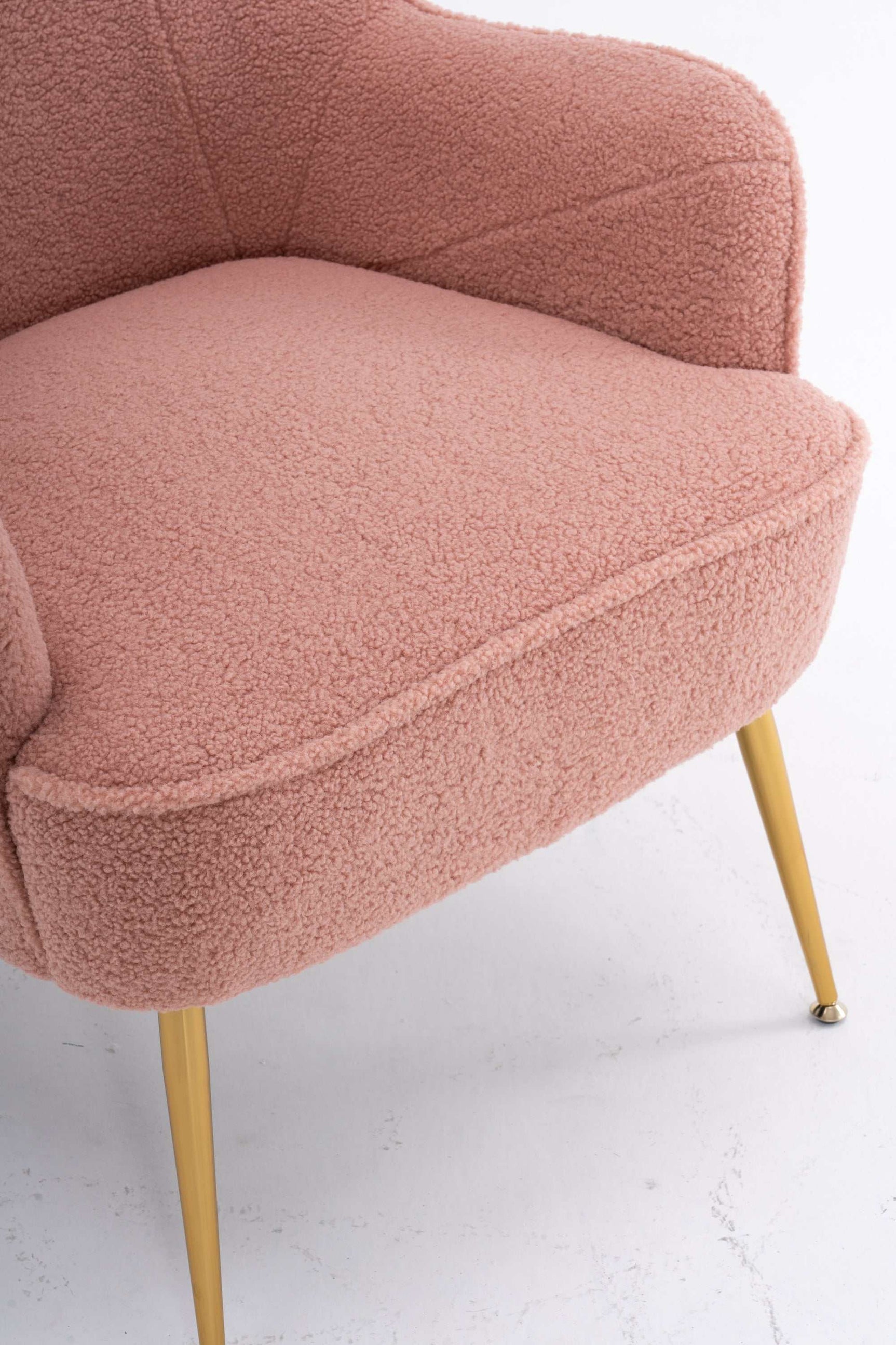 Volta Soft Pink Teddy Accent Chair - Ornate Home