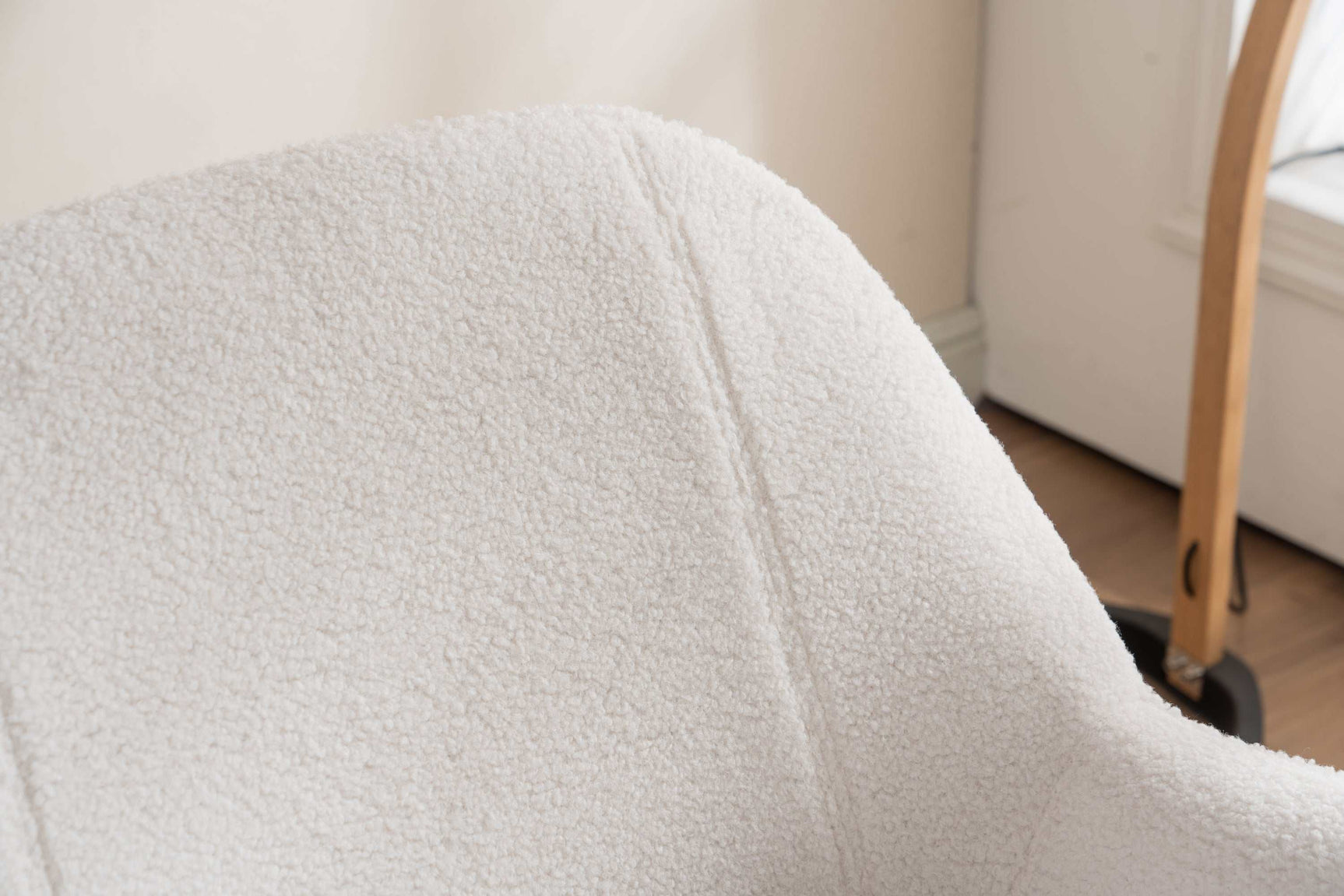 Volta Soft White Teddy Accent Chair - Ornate Home