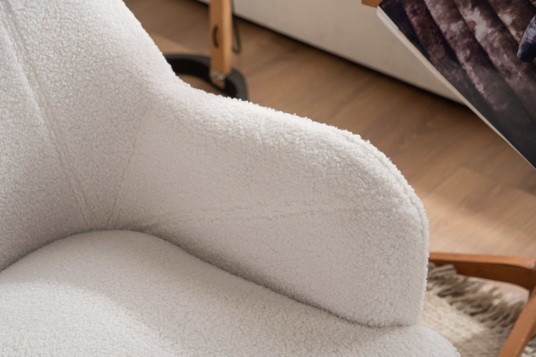 Volta Soft White Teddy Accent Chair - Ornate Home