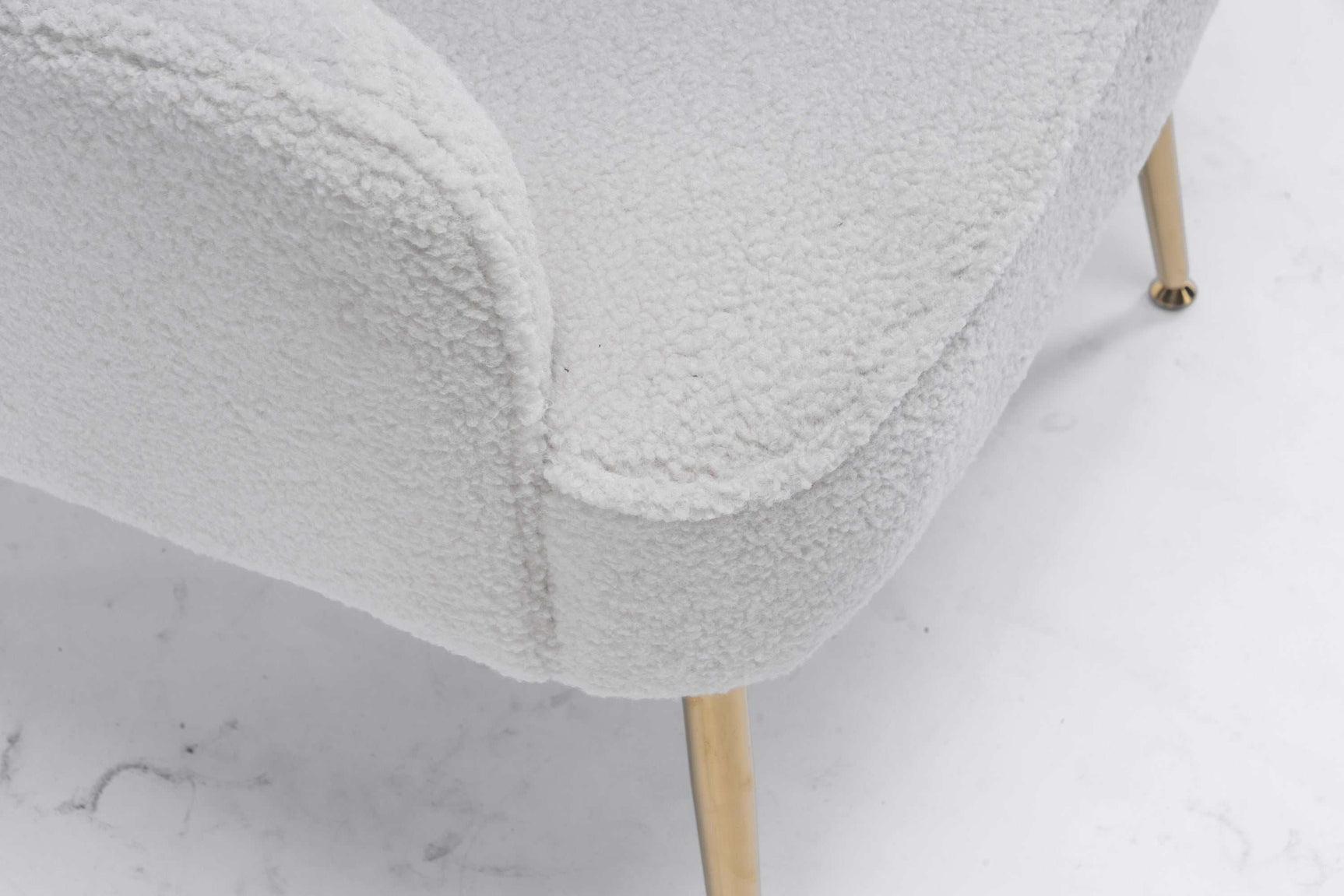 Volta Soft White Teddy Accent Chair - Ornate Home