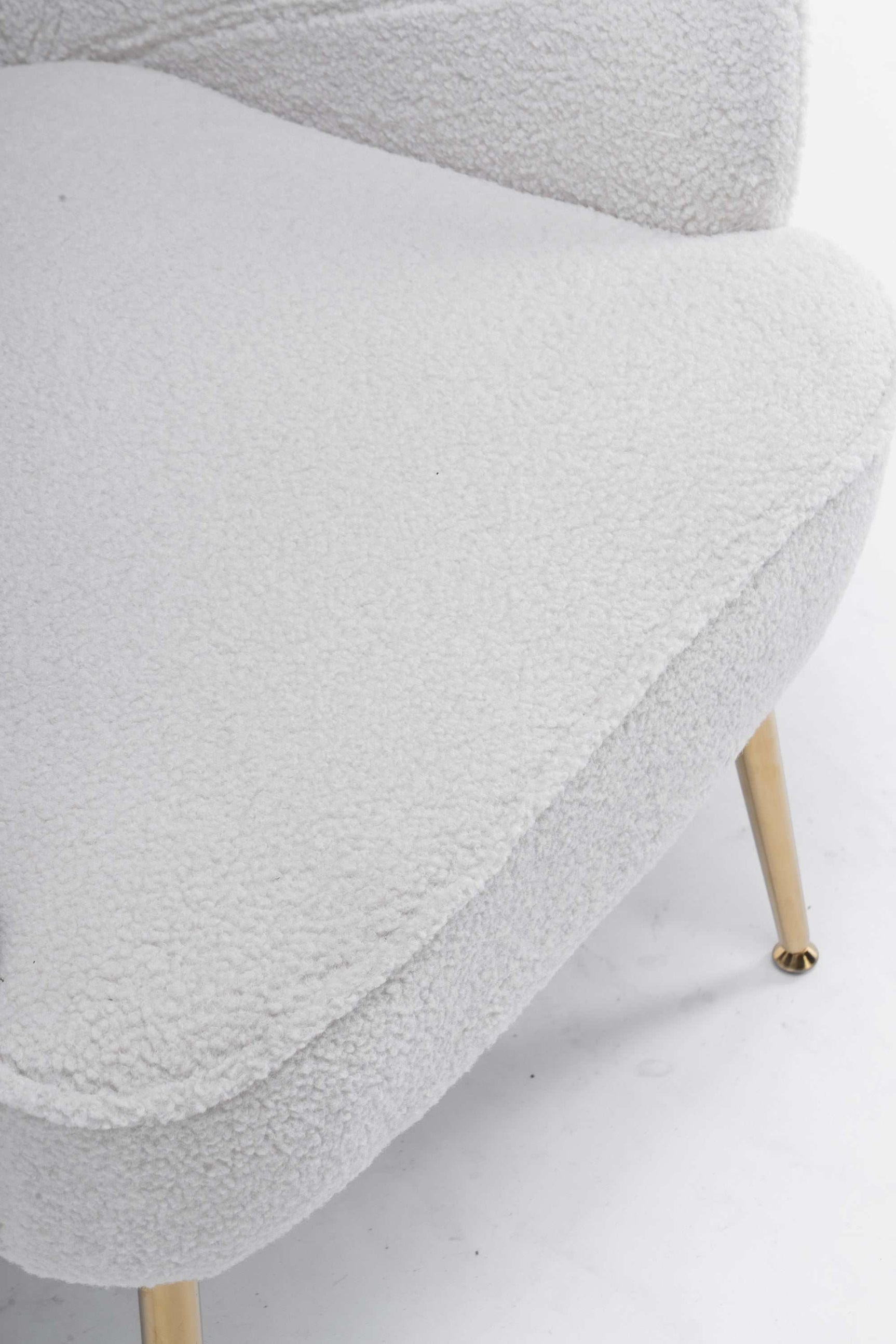 Volta Soft White Teddy Accent Chair - Ornate Home