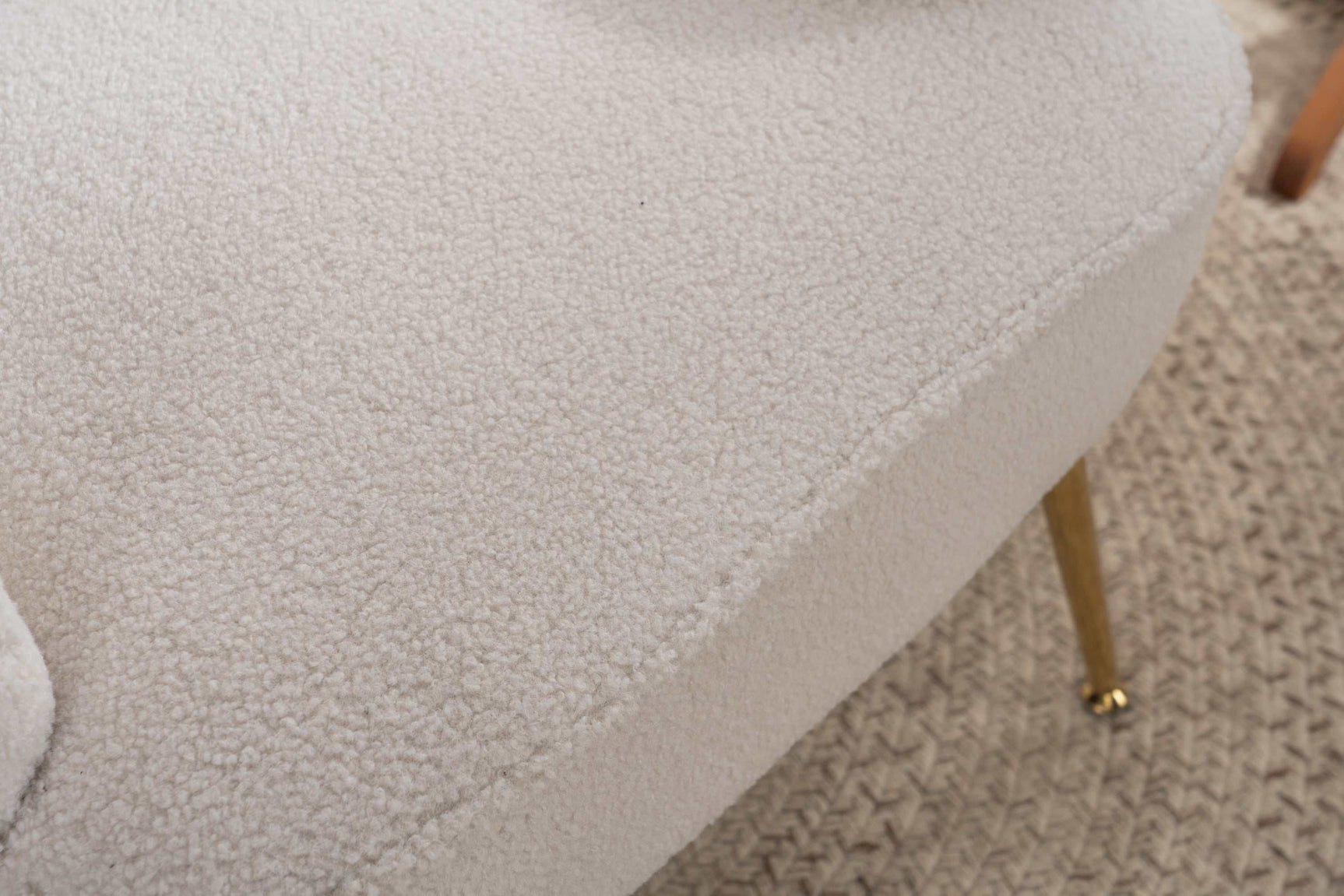 Volta Soft White Teddy Accent Chair - Ornate Home