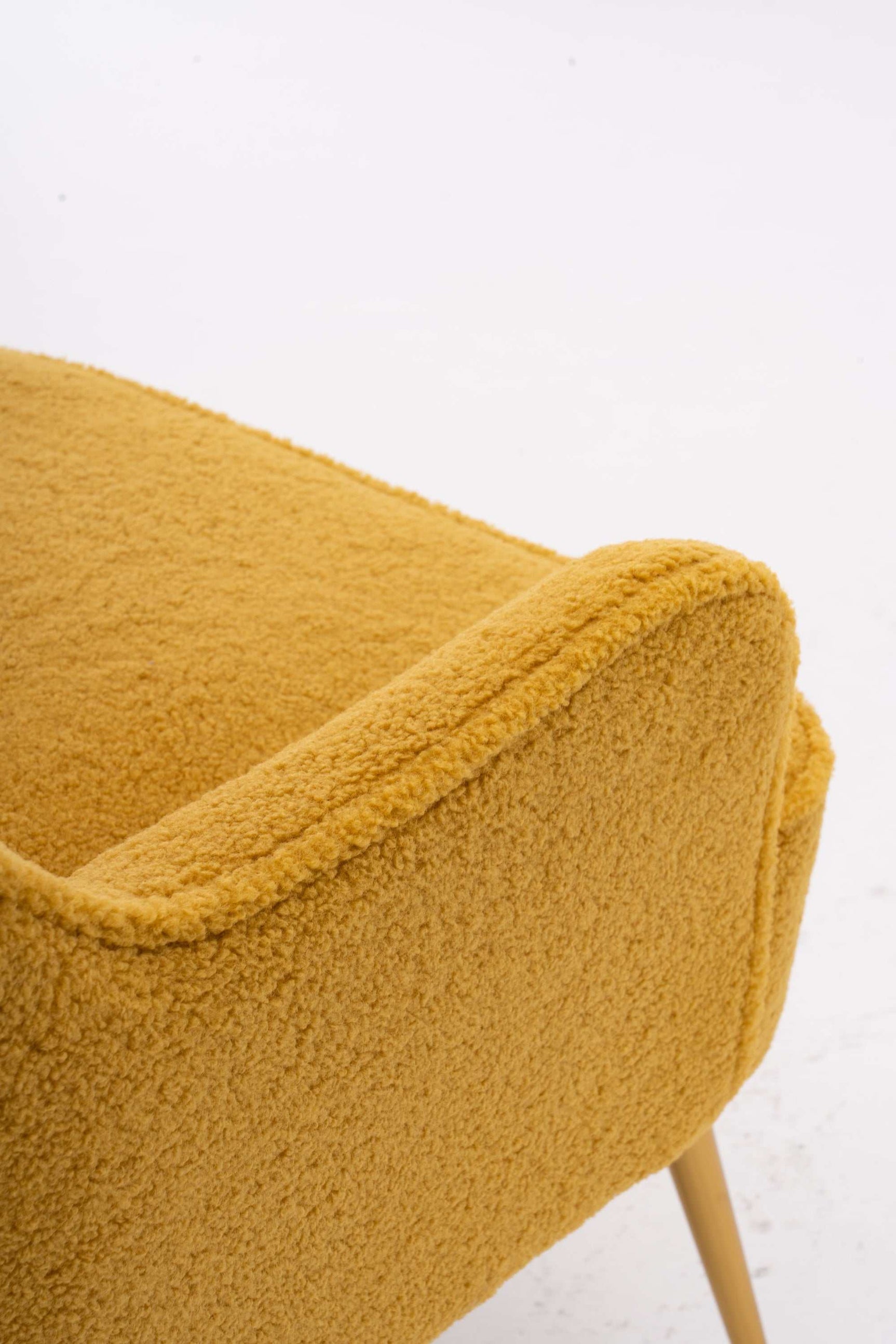 Volta Soft Yellow Teddy Accent Chair - Ornate Home