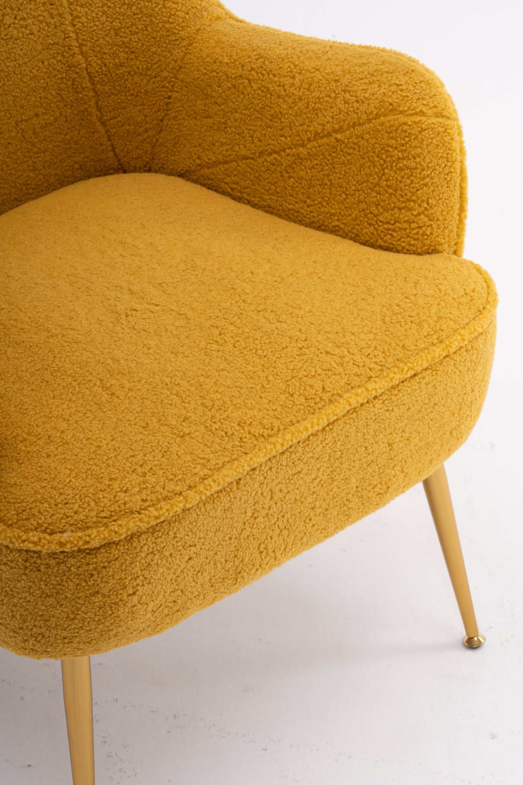 Volta Soft Yellow Teddy Accent Chair - Ornate Home