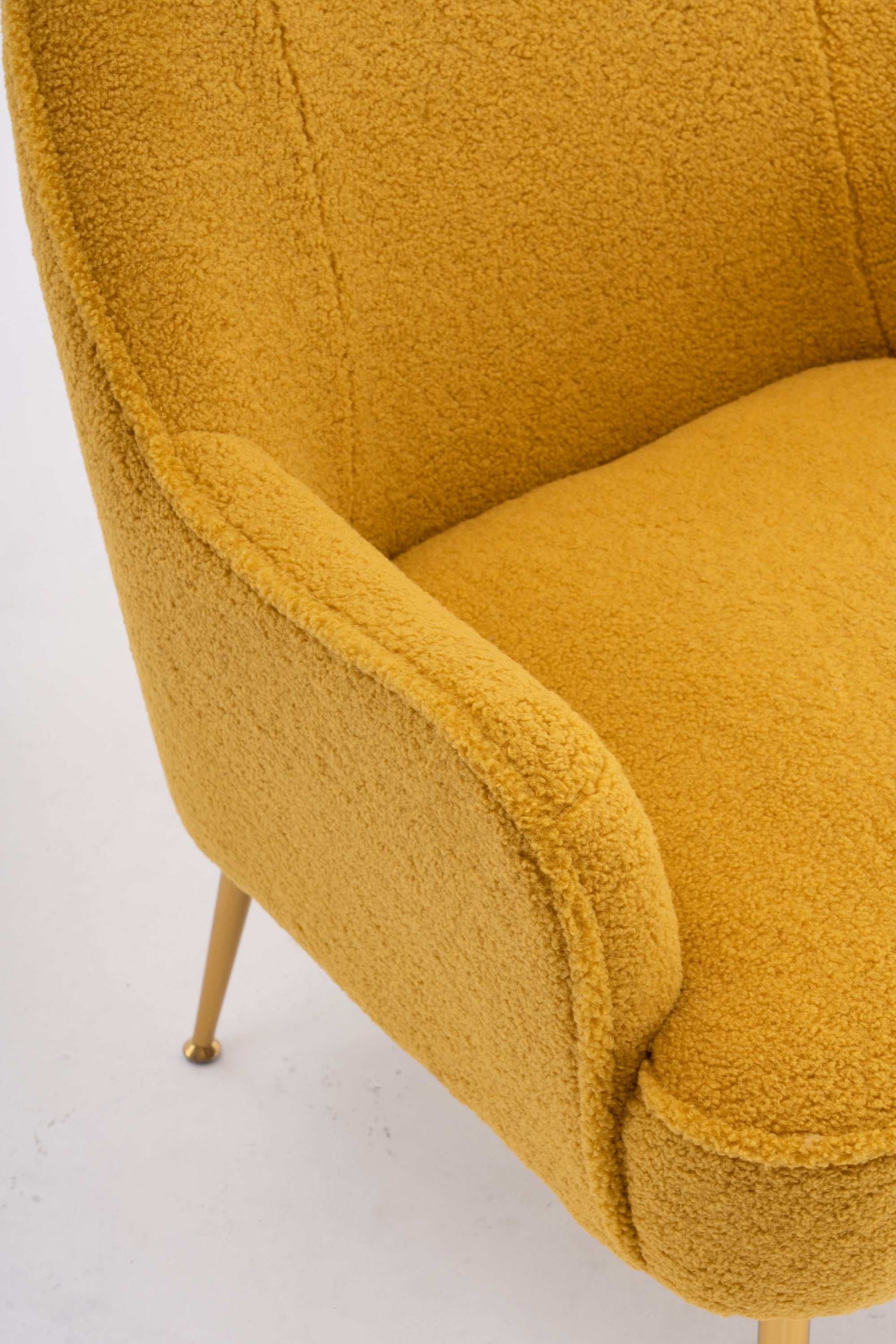 Volta Soft Yellow Teddy Accent Chair - Ornate Home