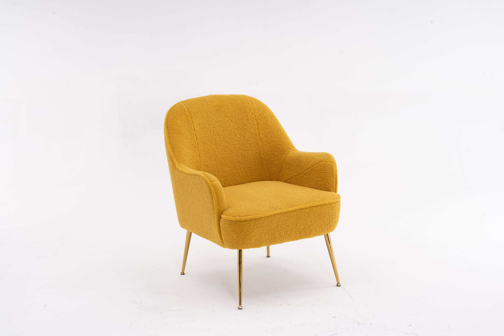 Volta Soft Yellow Teddy Accent Chair - Ornate Home