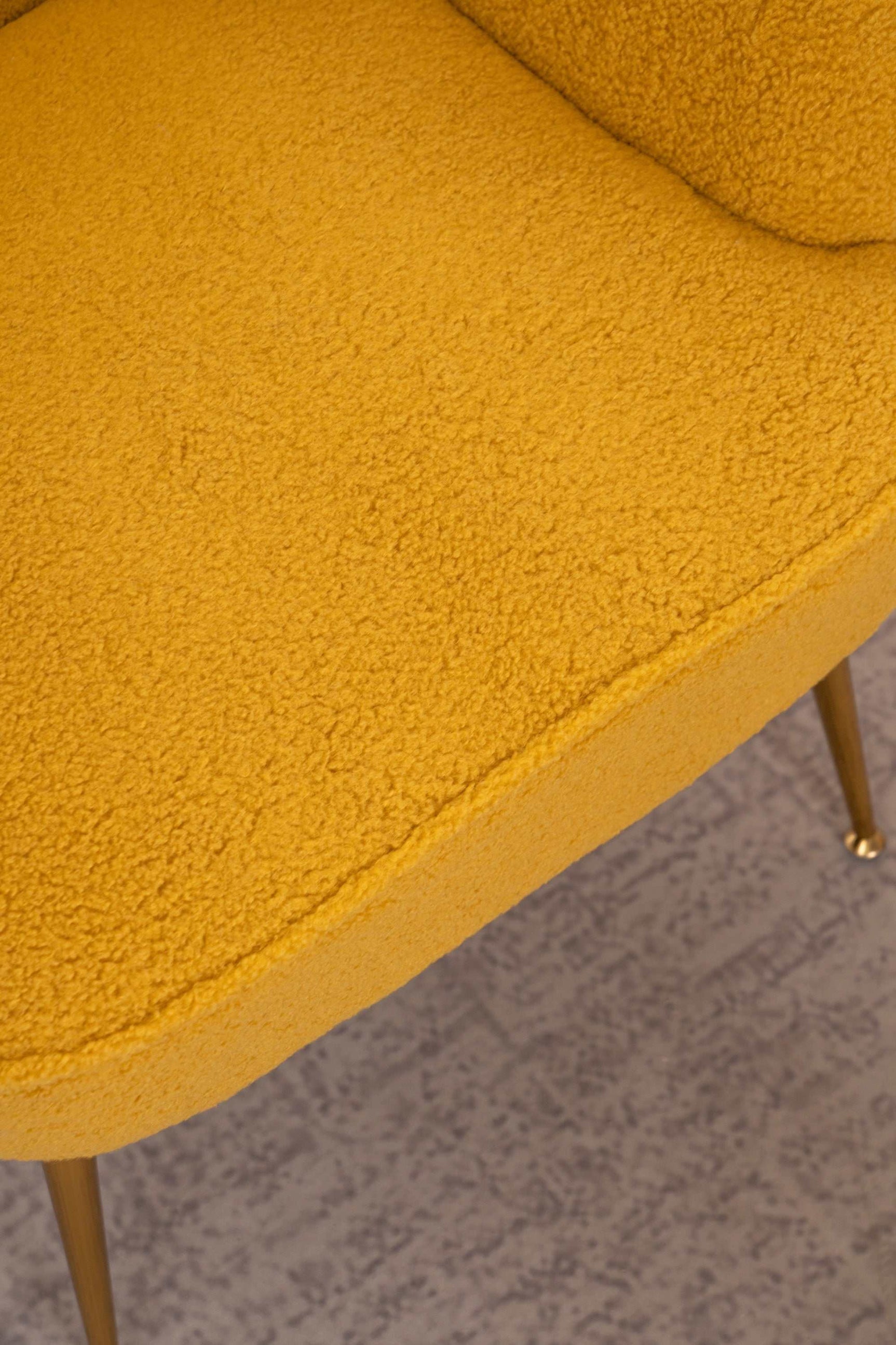 Volta Soft Yellow Teddy Accent Chair - Ornate Home