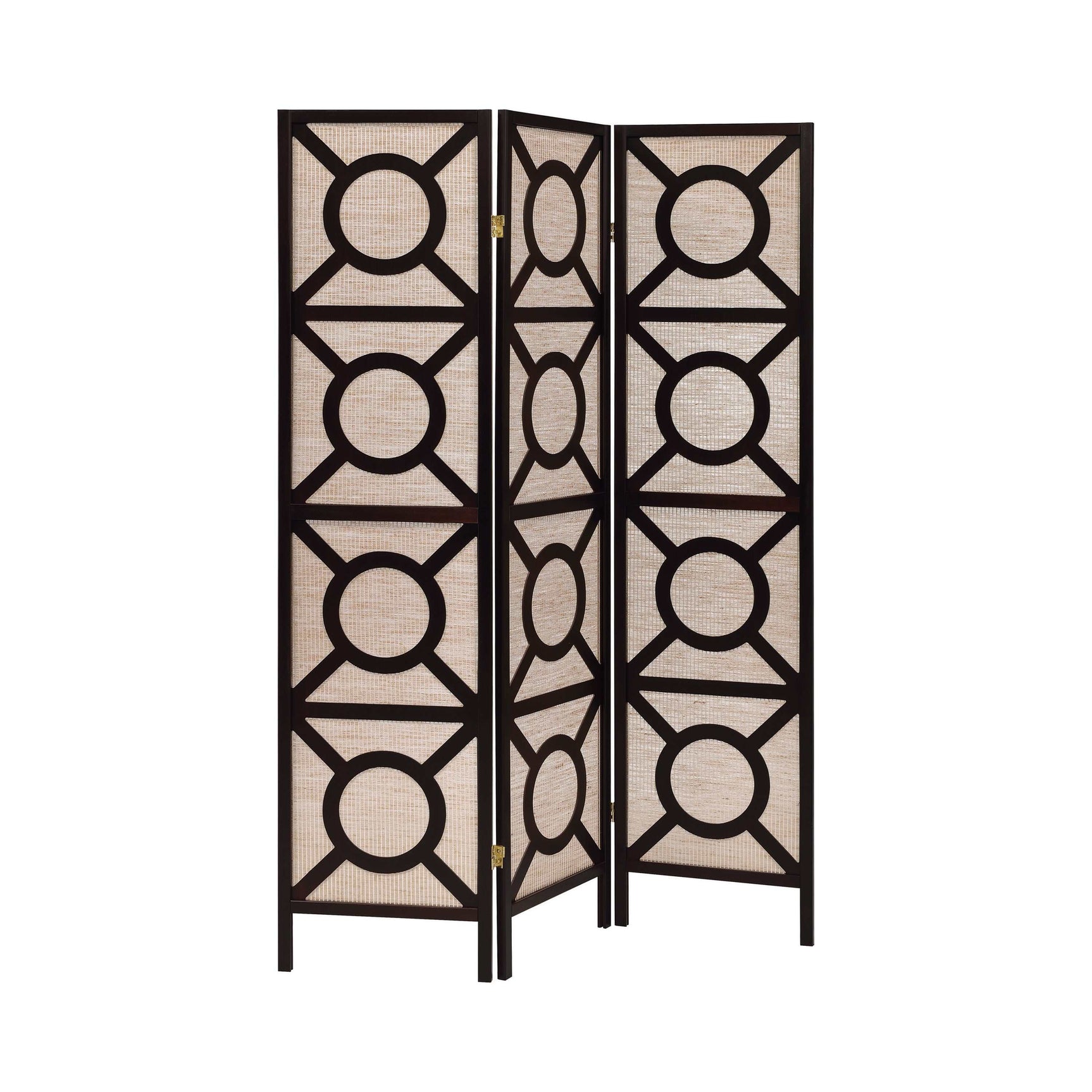 Vulcan Cappuccino & Tan 3pc Panel Screen - Ornate Home