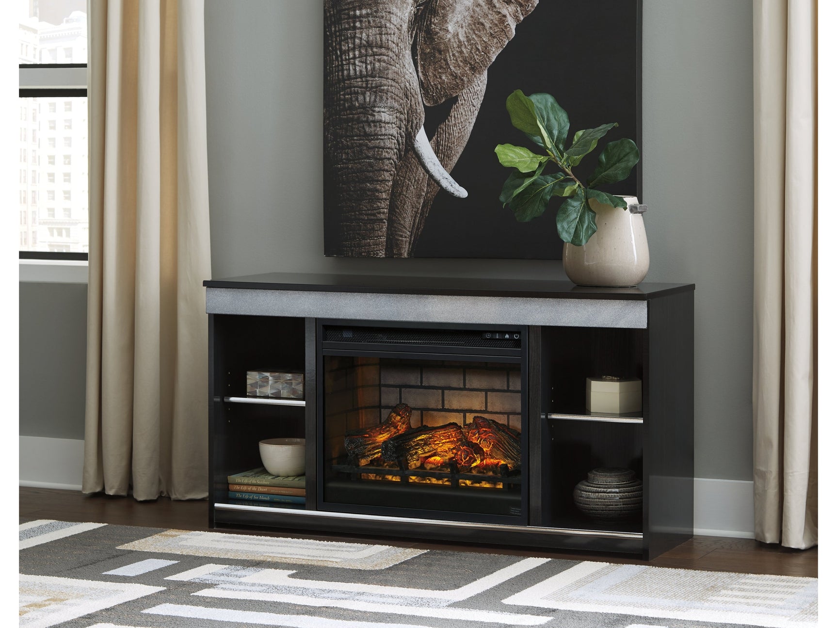 W100-101 / Electric Infrared Fireplace Insert 24" Black - Ornate Home